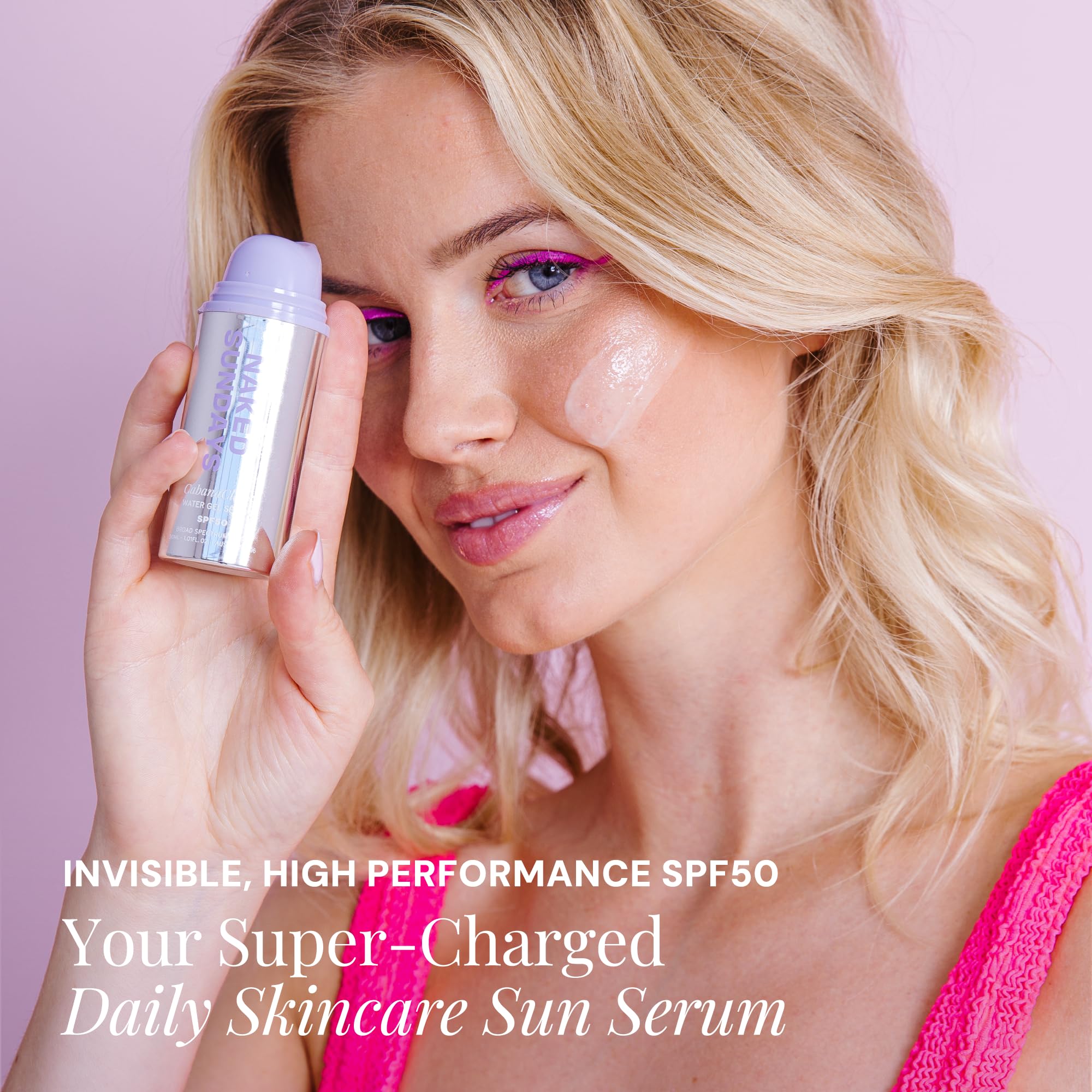 Naked Sundays CabanaClear SPF 50 Clear Facial Sunscreen Serum | Invisible Water Gel for Sensitive Skin