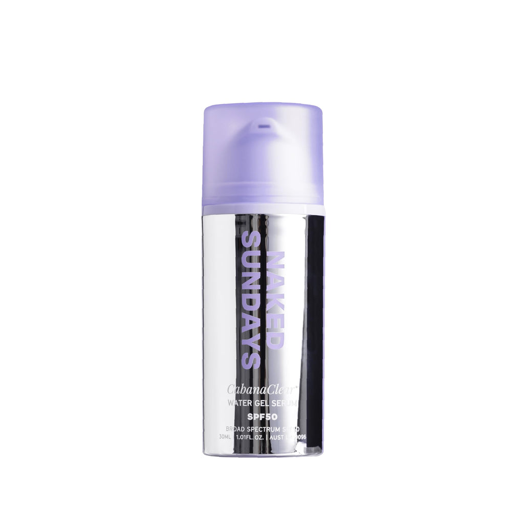 Naked Sundays CabanaClear SPF 50 Clear Facial Sunscreen Serum | Invisible Water Gel for Sensitive Skin