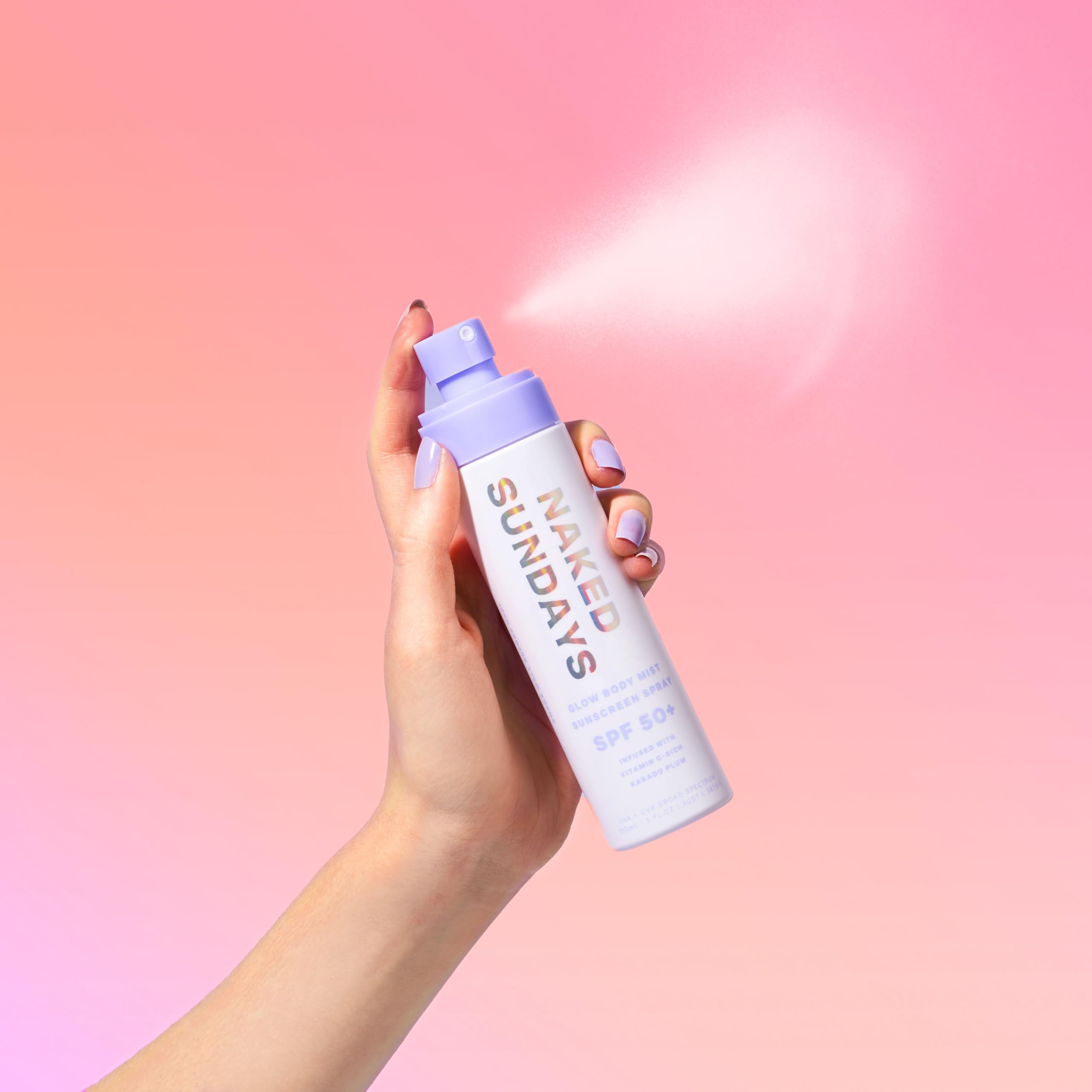 Naked Sundays SPF50+ Body Sunscreen Spray – Broad Spectrum UVA/UVB Protection, 150 ml Mist