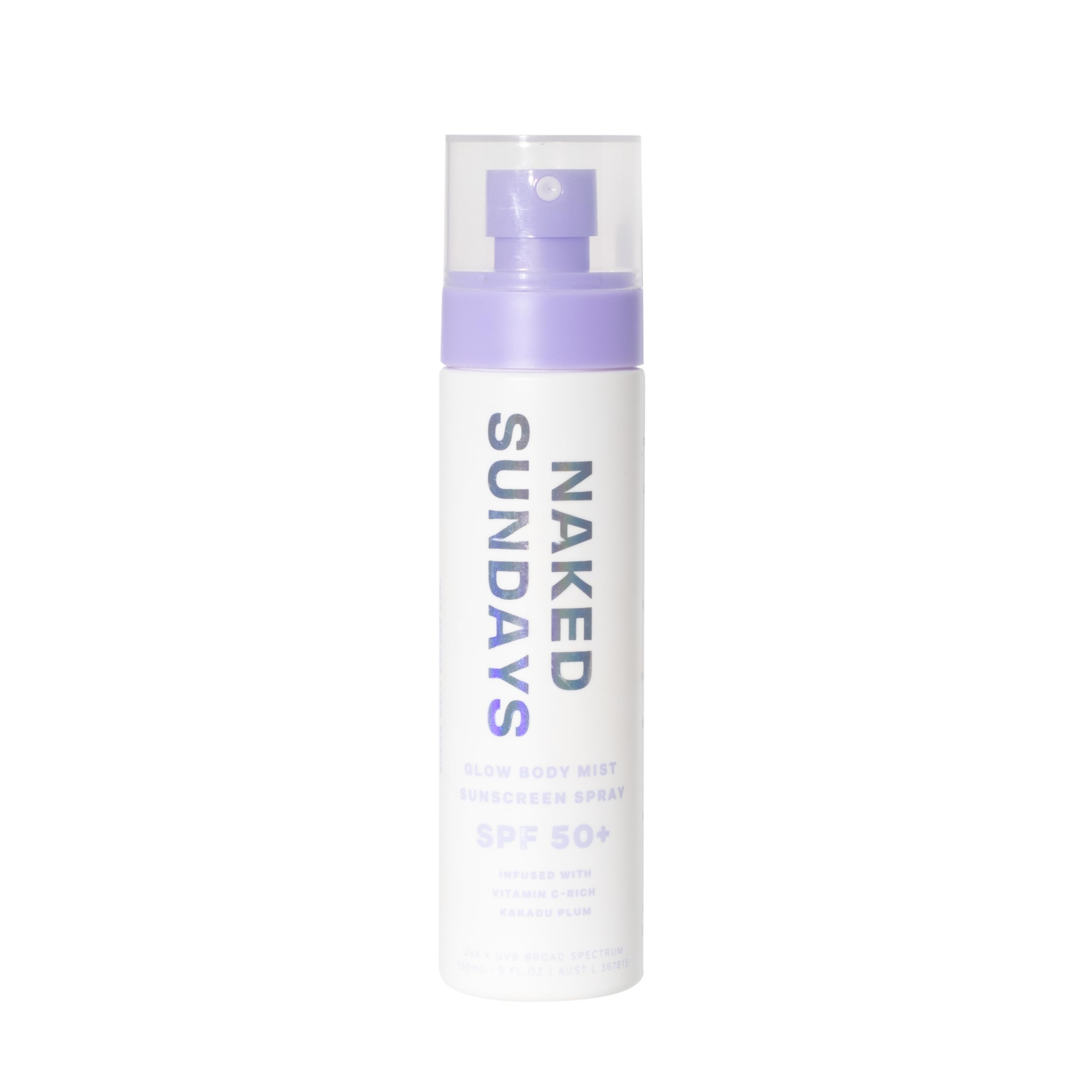 Naked Sundays SPF50+ Body Sunscreen Spray – Broad Spectrum UVA/UVB Protection, 150 ml Mist