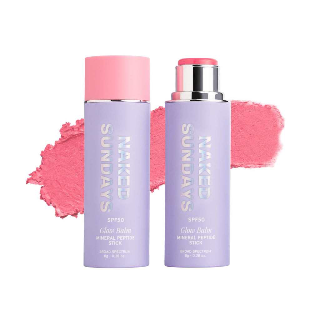 Naked Sundays SPF 50 Glow Balm Pink Pop – Peptide-Infused Blush Stick (8g)