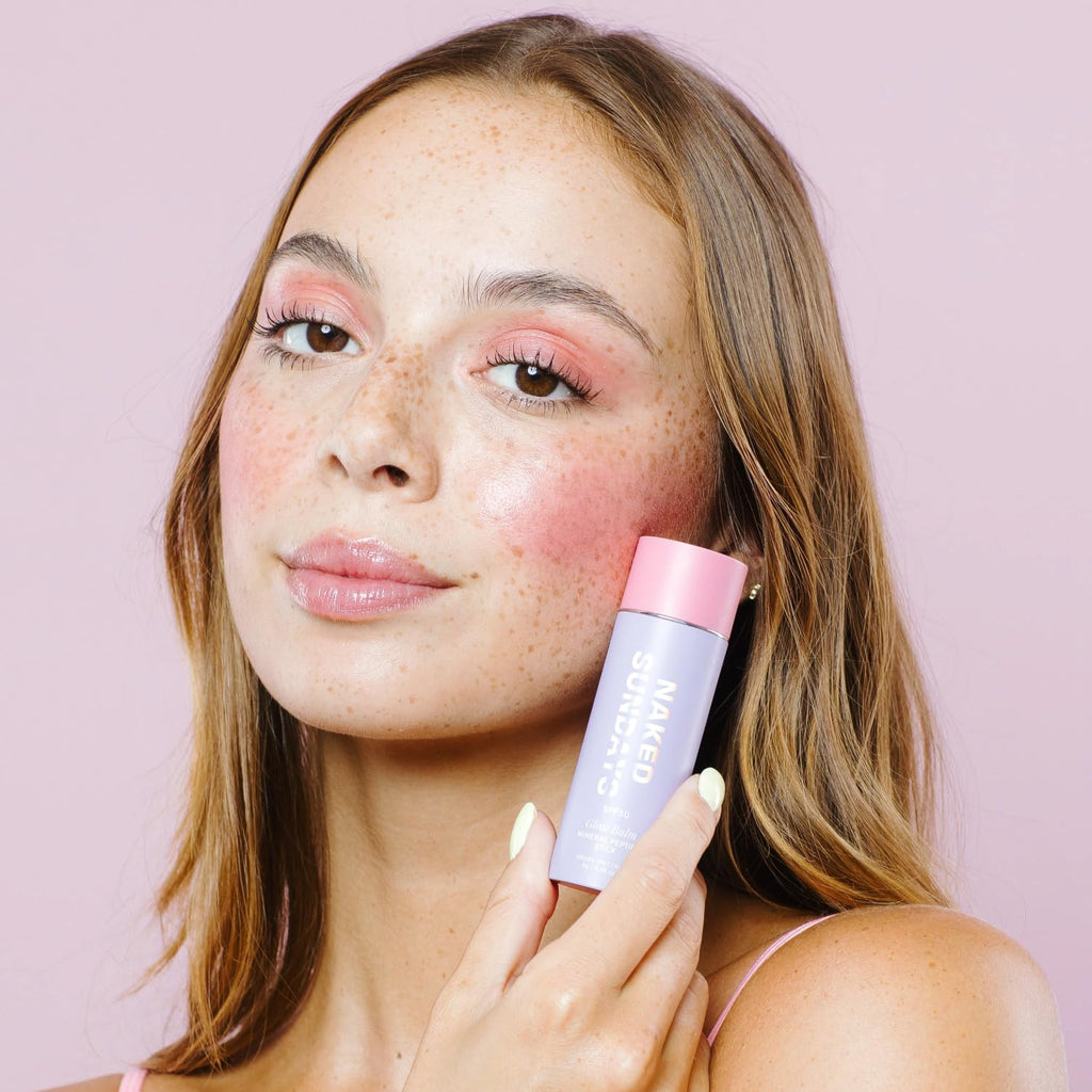 Naked Sundays SPF 50 Glow Balm Pink Pop – Peptide-Infused Blush Stick (8g)