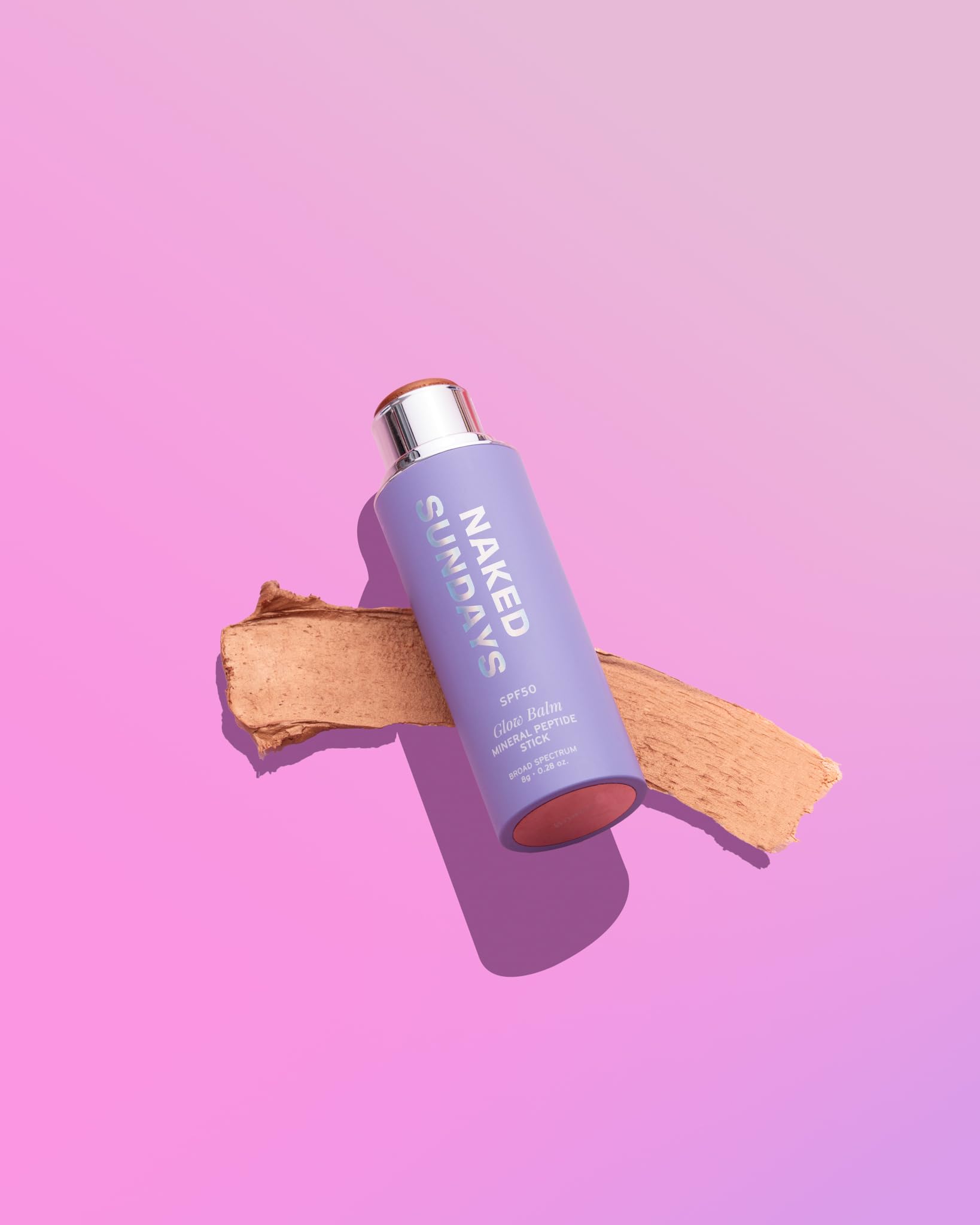 Naked Sundays SPF50 Mineral Glow Balm – Bronze, Peptide-Infused Multi-Use Blush Stick for Cheeks, Lips & Eyes