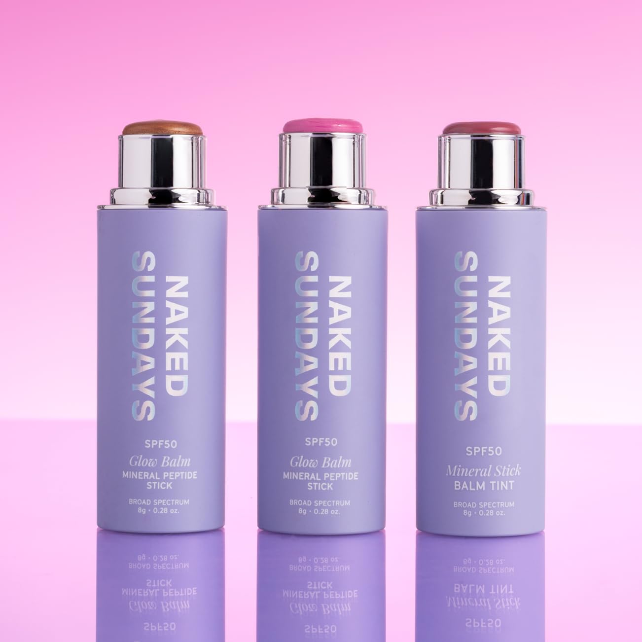 Naked Sundays SPF50 Mineral Glow Balm – Bronze, Peptide-Infused Multi-Use Blush Stick for Cheeks, Lips & Eyes