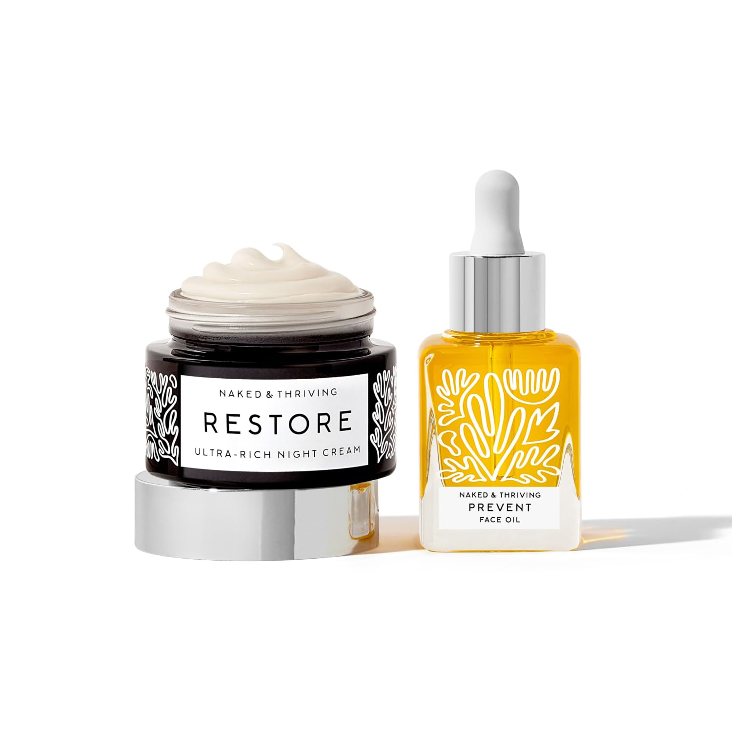 Naked & Thriving Advanced Anti-Aging Duo – Restore Ultra-Rich Night Cream + Prevent Anti-Aging Face Oil