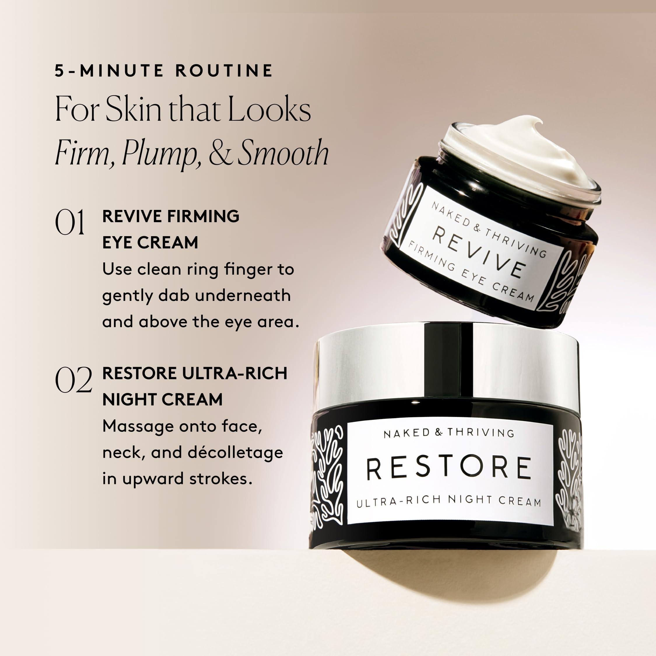 Naked & Thriving The Retinol-Alternative Duo – Restore Ultra-Rich Night Cream + Revive Firming Eye Cream