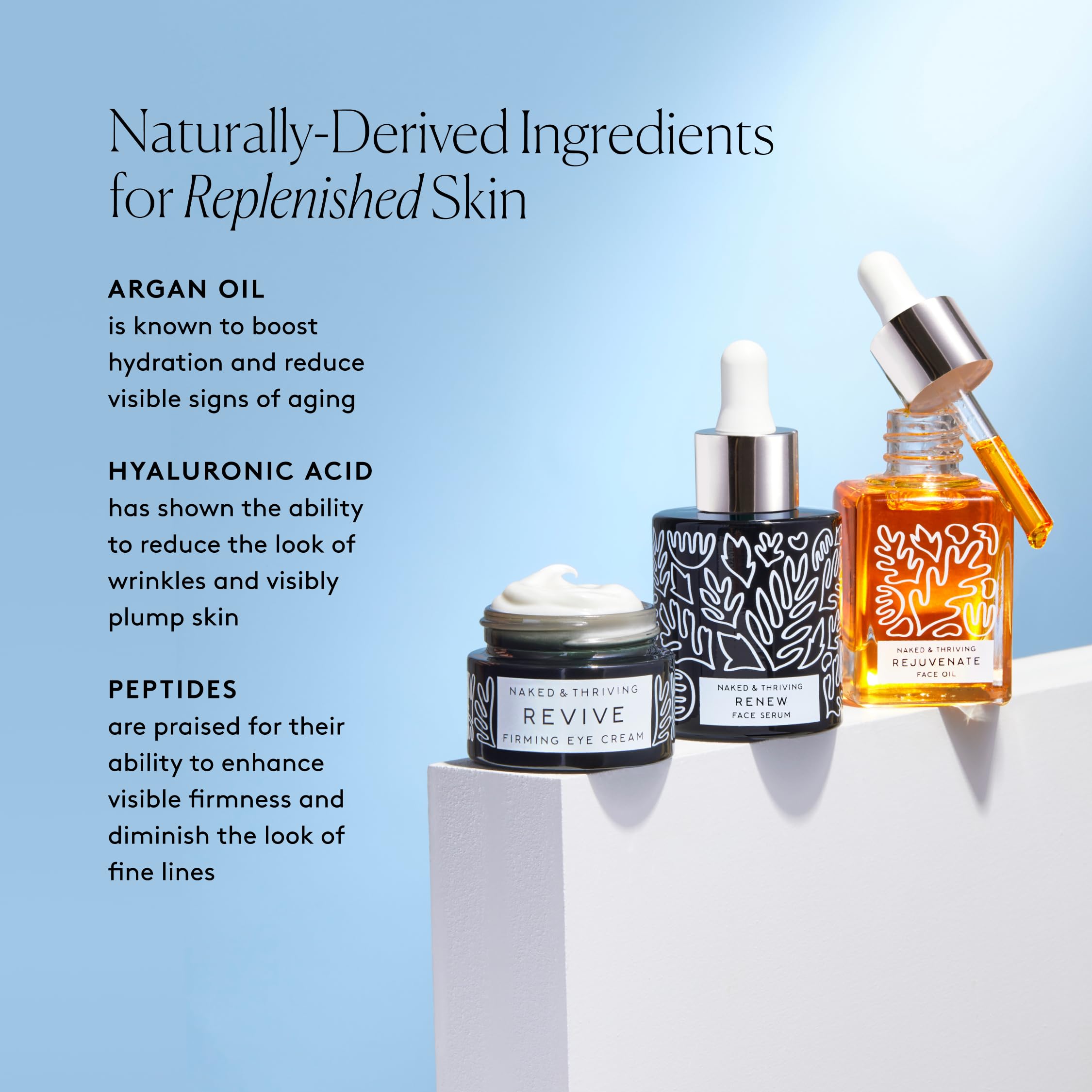 Naked & Thriving Restorative Night Routine | Renew Night Serum + Revive Eye Cream + Rejuvenate Face Oil