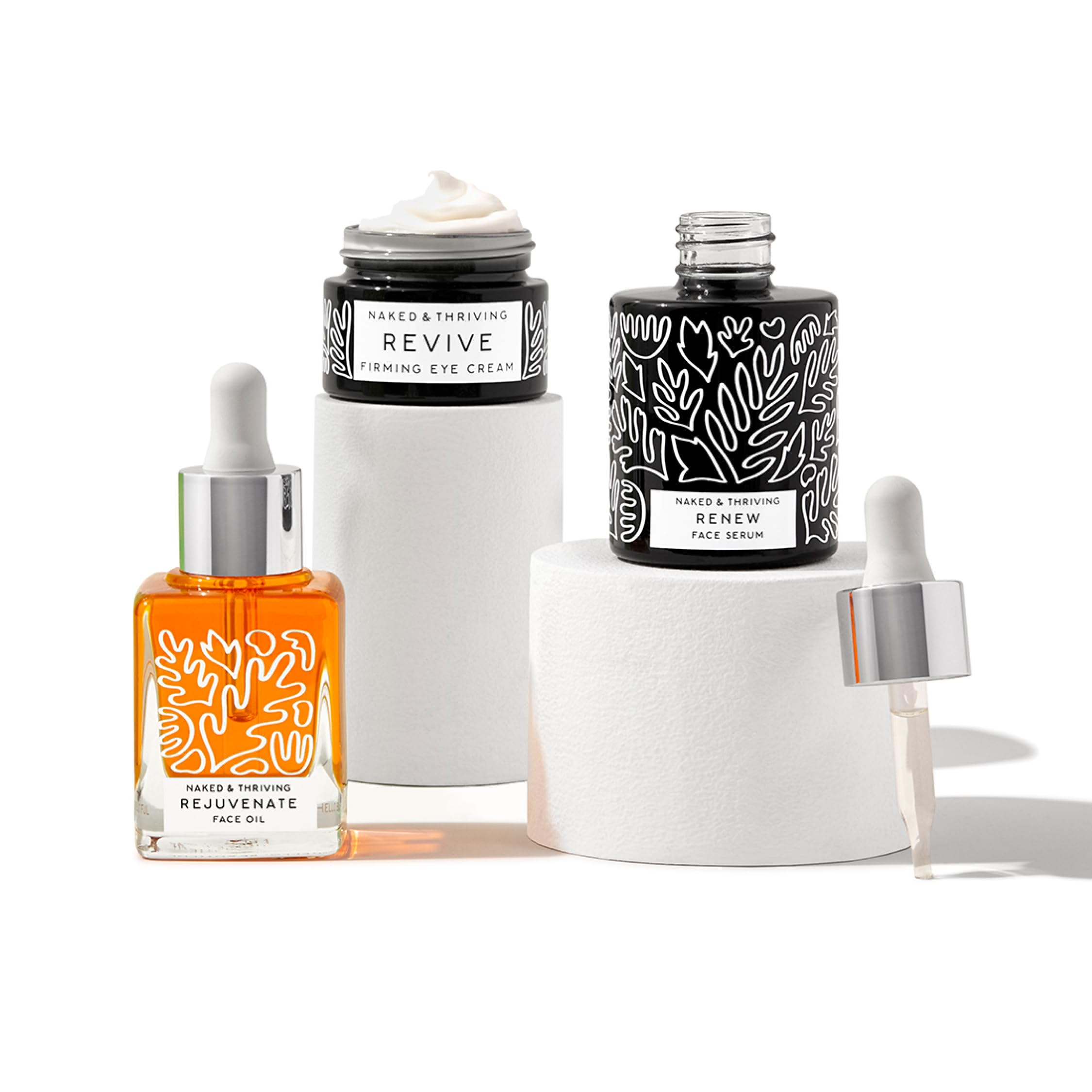 Naked & Thriving Restorative Night Routine | Renew Night Serum + Revive Eye Cream + Rejuvenate Face Oil