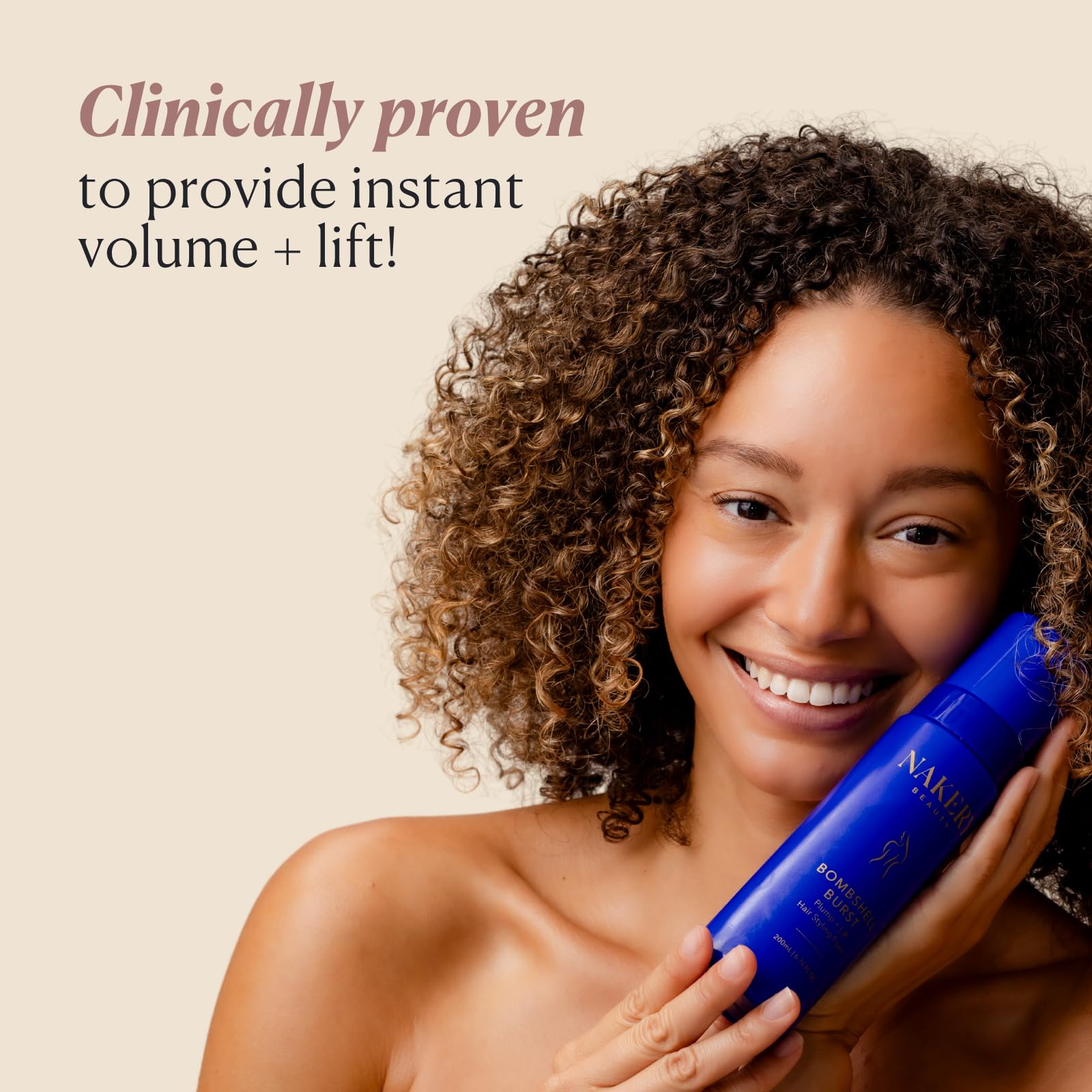 Nakery Bombshell Burst Hair Foam – Volumizing Mousse for All Hair Types with Biotin & Keratin