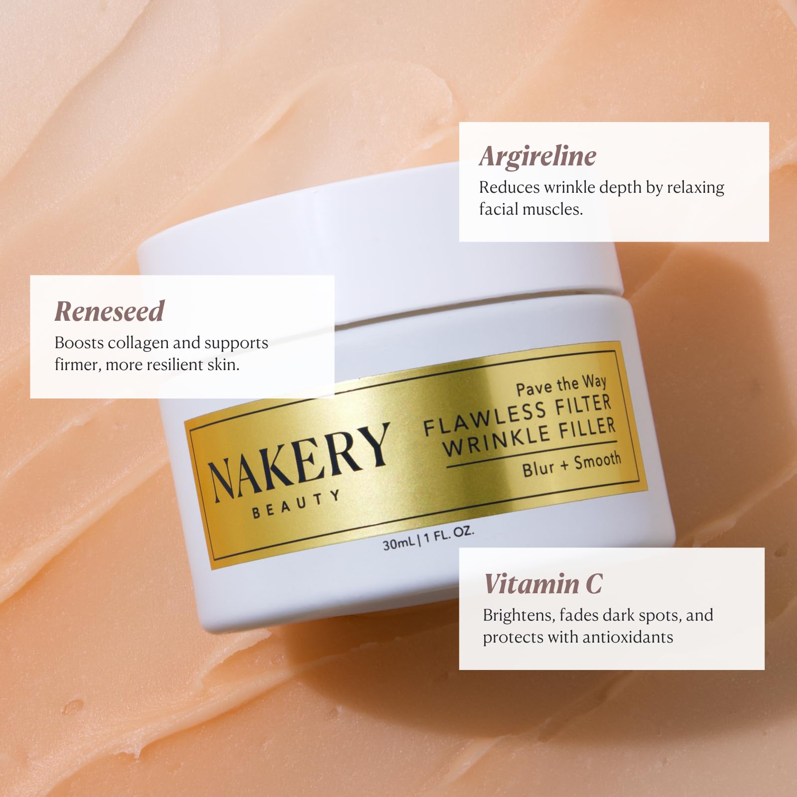 Nakery Pave The Way Flawless Filter Wrinkle Filler – Instant Smoothing & Skin Tightening Primer