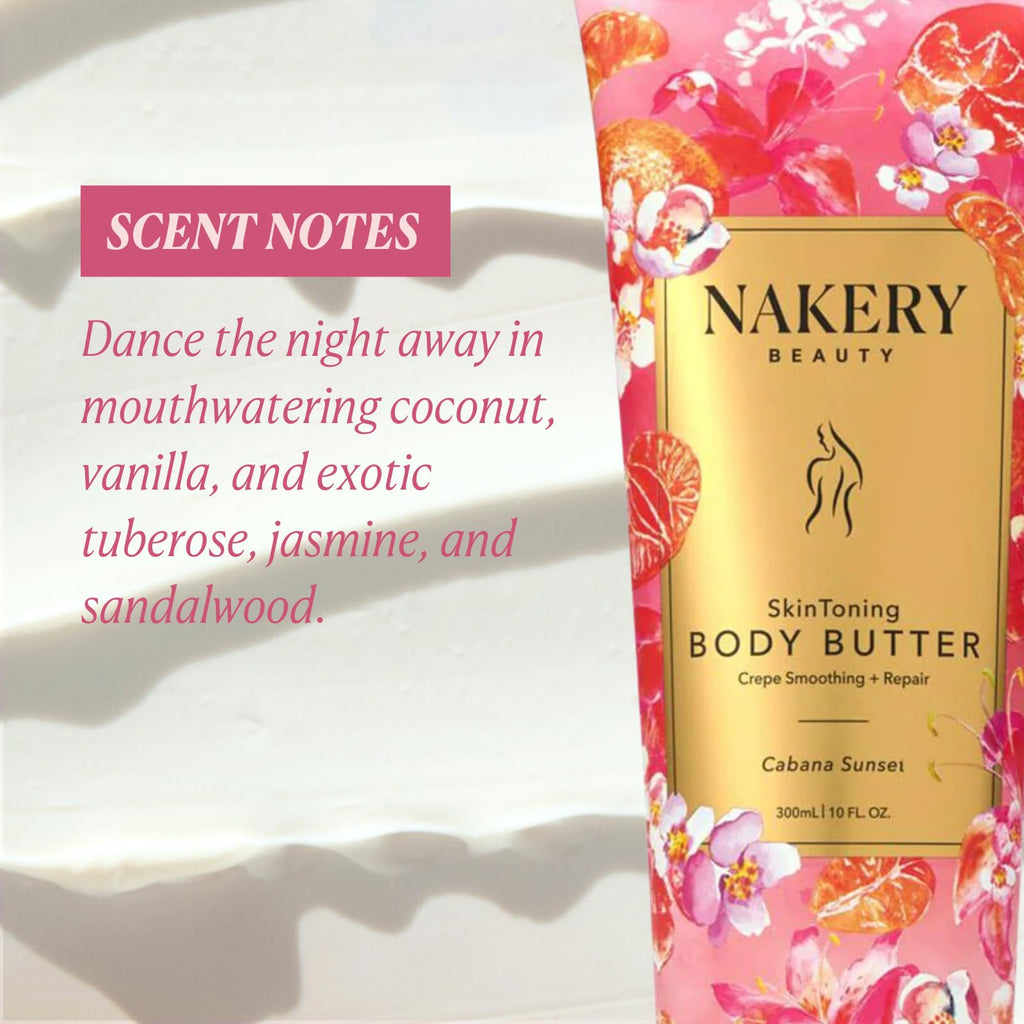 Nakery Skin Toning Body Butter – Cabana Sunset | Peptide Firming Lotion for Women