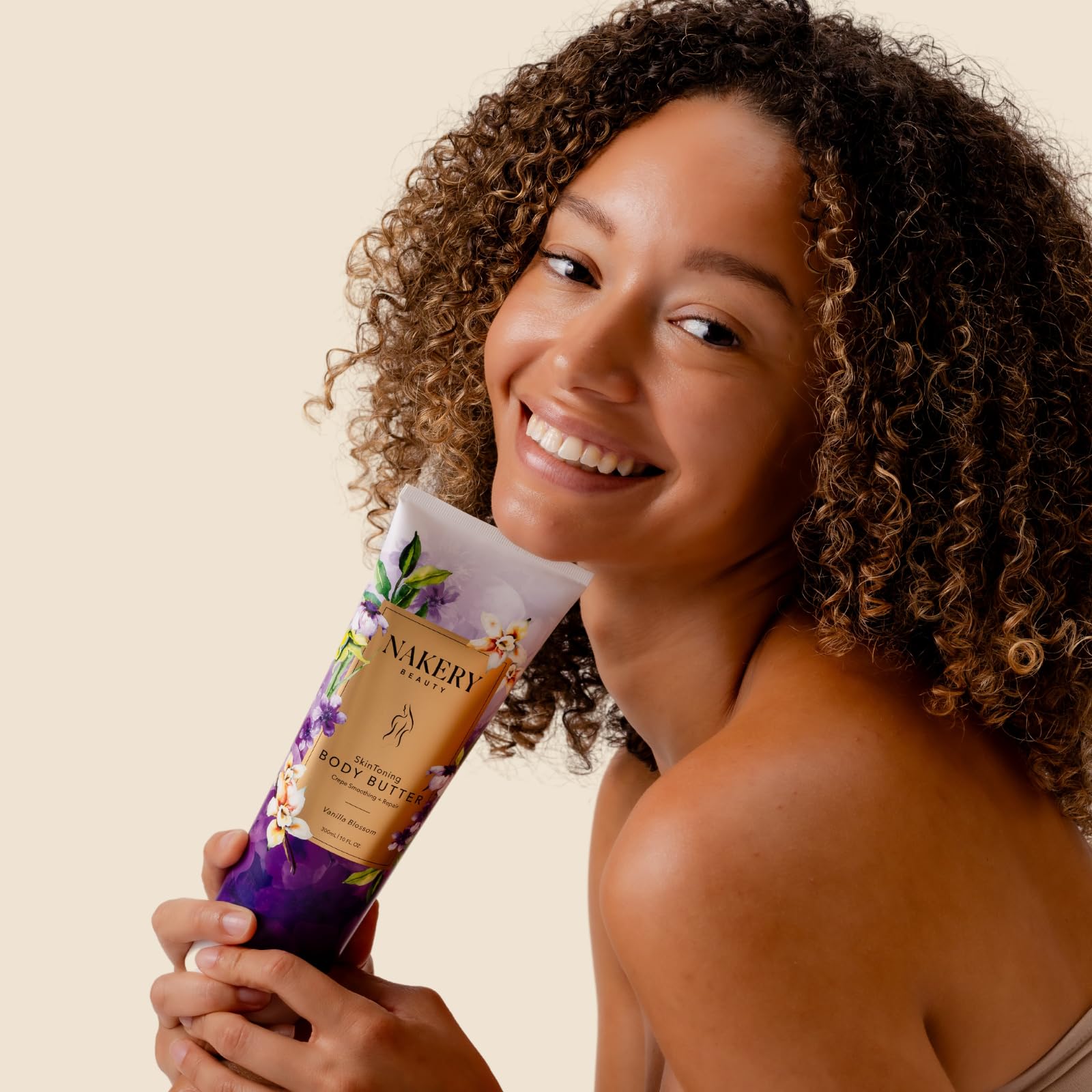 Nakery Skin Toning Body Butter for Women – Peptide Firming Lotion with Vanilla Blossoms