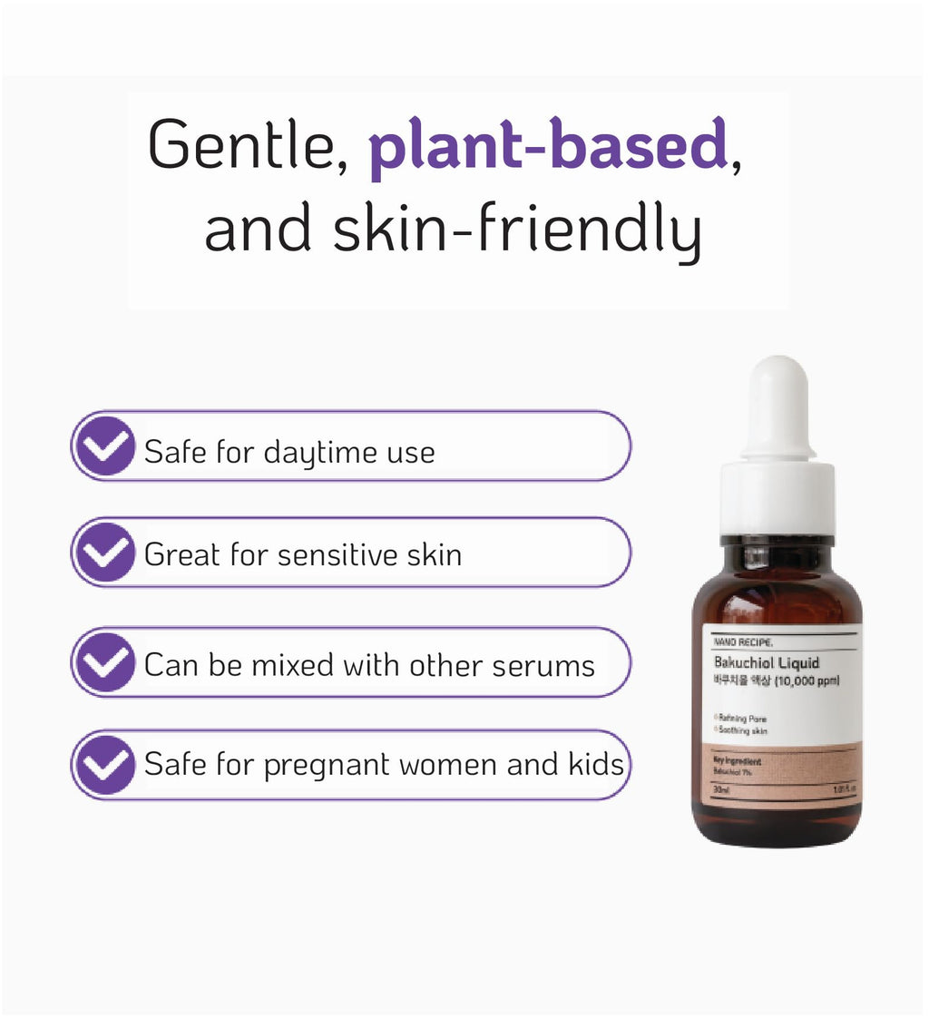 Nano Recipe Korean Bakuchiol Concentrate – 30ml, Vegan, Non-GMO, Retinol Alternative