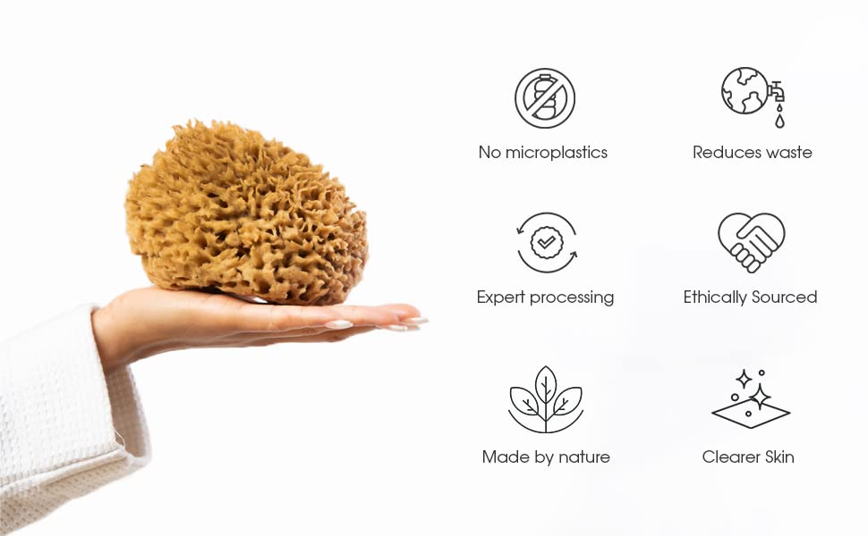 Naroa Soft Natural Sponge X Large – Unbleached Shower Body Scrubber for Bath & Spa