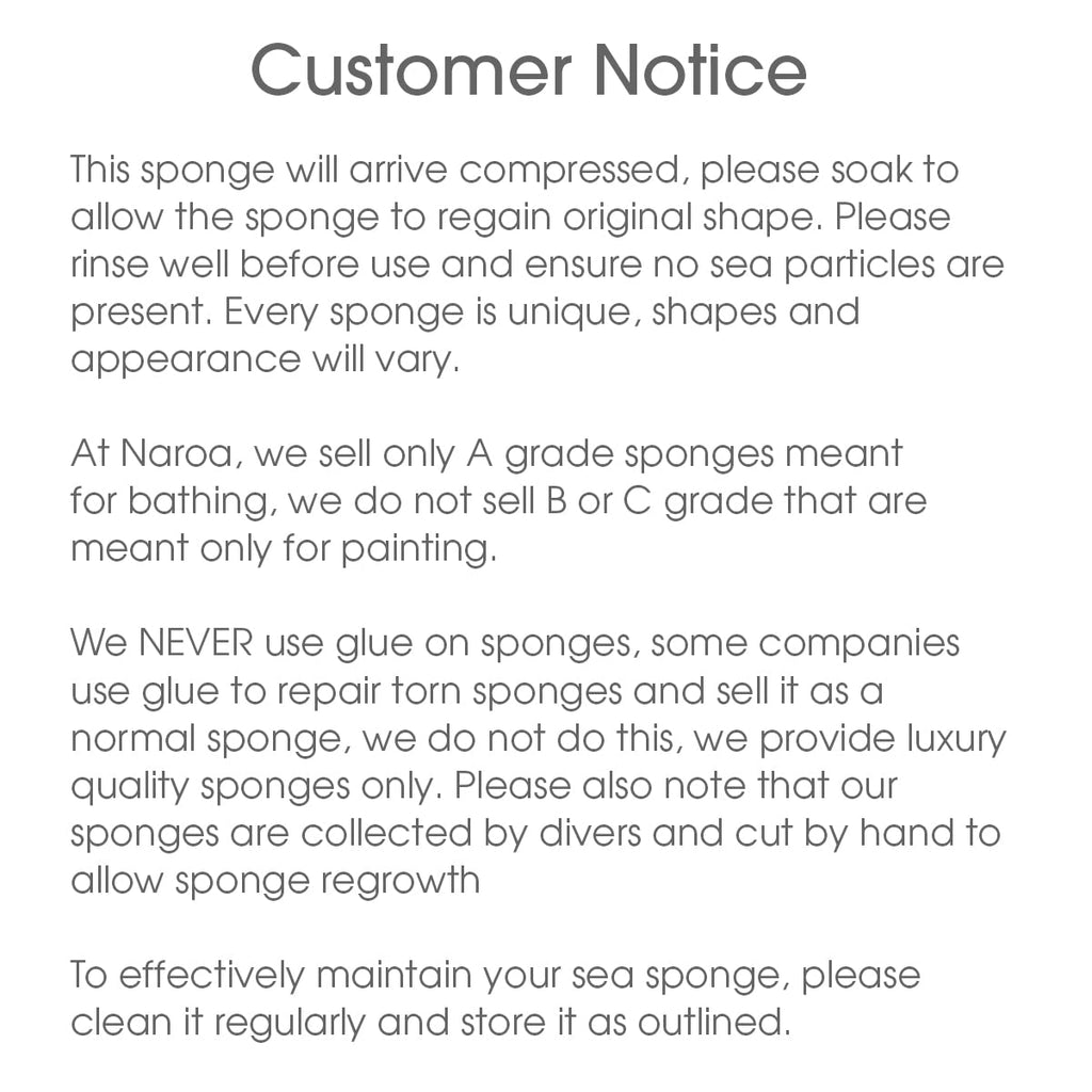 Naroa Soft Natural Sponge X Large – Unbleached Shower Body Scrubber for Bath & Spa