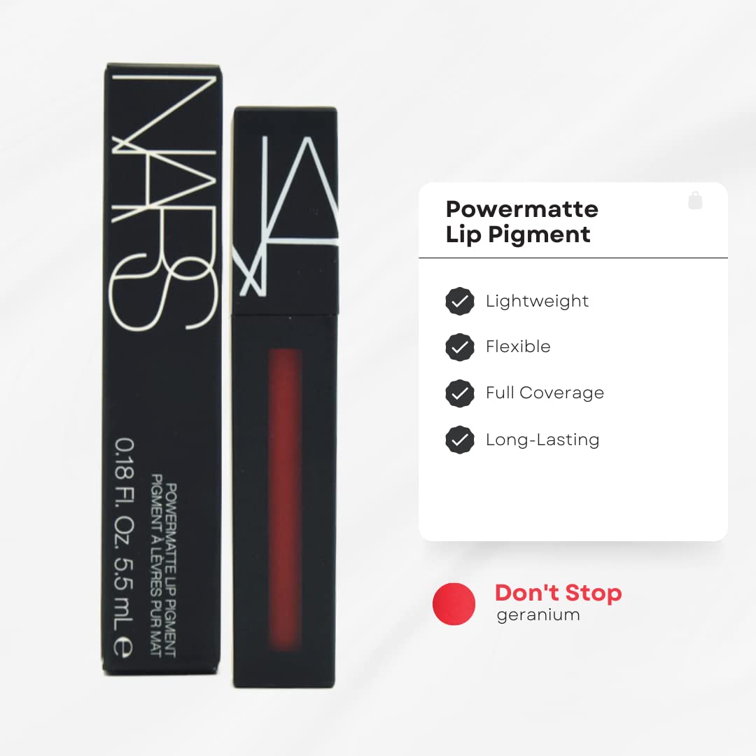 NARS Pigment Lipstick Don't Stop, Geranium — Weightless Matte, Smudge-Resistant Color