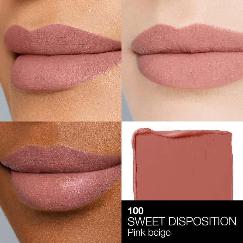 NARS Powermatte Lipstick Sweet Disposition 100 – Pink Beige Matte Lip Color | 10-Hour Wear