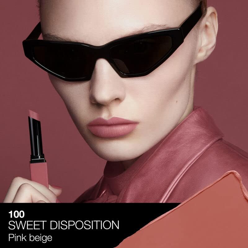 NARS Powermatte Lipstick Sweet Disposition 100 – Pink Beige Matte Lip Color | 10-Hour Wear