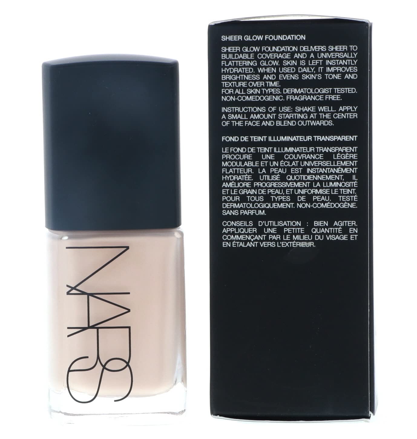 NARS Sheer Glow Foundation Mont Blanc (Light 2, Pink Undertone) 30ml – Hydration & Radiant Finish