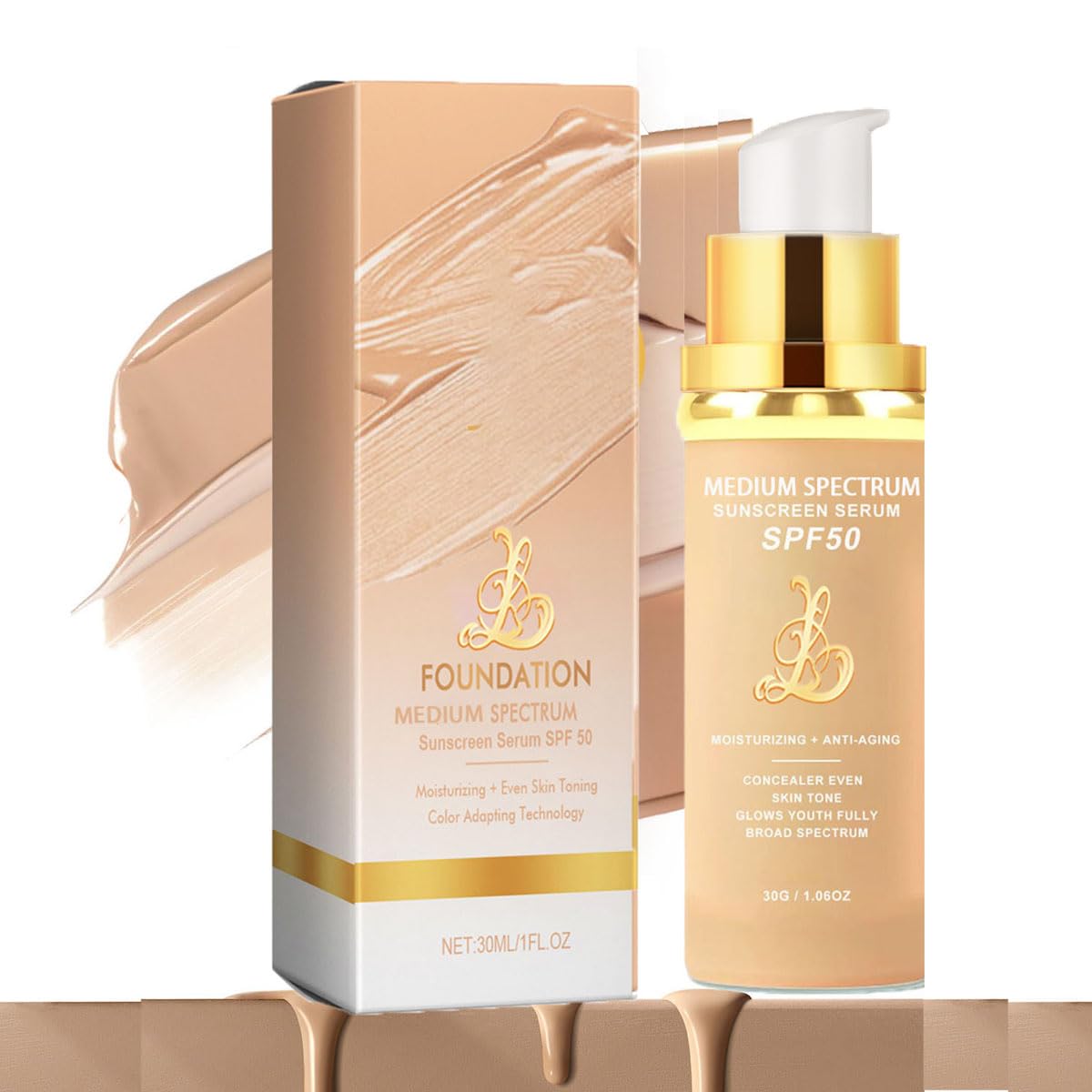 Narvokey 4-in-1 Foundation - Light/Medium Spectrum SPF 50+ Waterproof