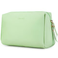 Narwey PU Leather Makeup Bag – Large Green Travel Organizer with Compartments