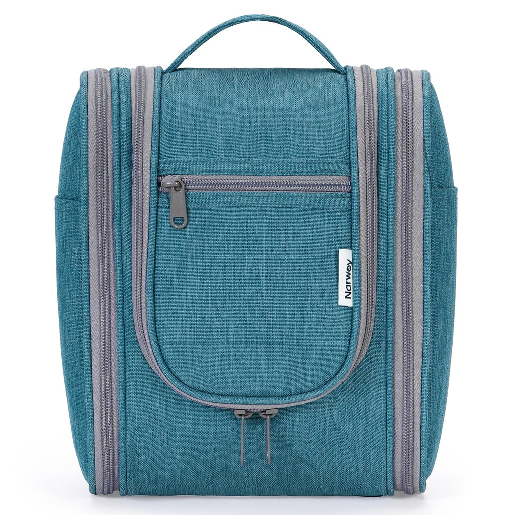 Narwey Medium Teal Hanging Travel Toiletry Bag – Compact Cosmetic Organizer for Women and Men