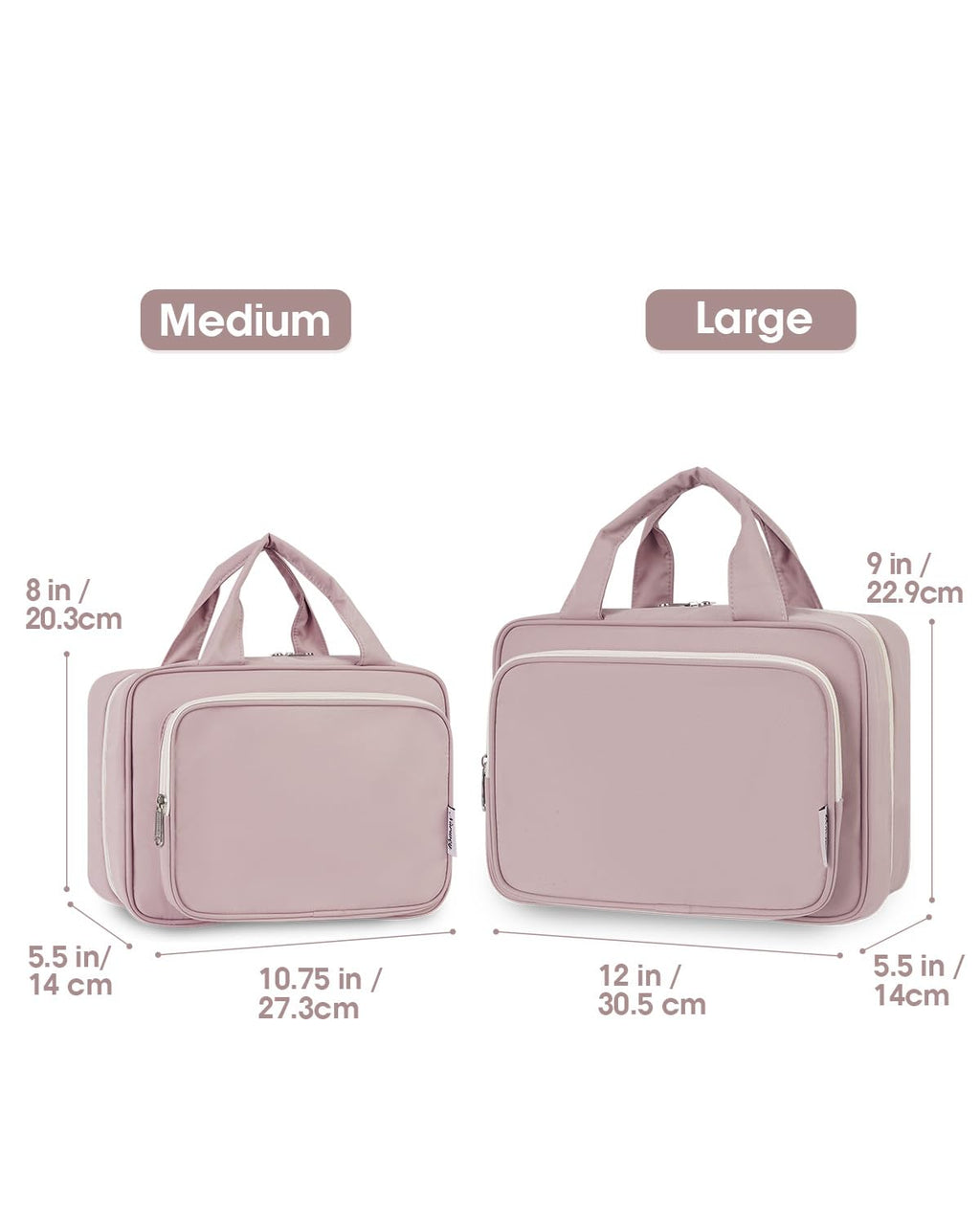 Narwey Travel Toiletry Bag for Women Large Dusty Rose – Hanging Organizer