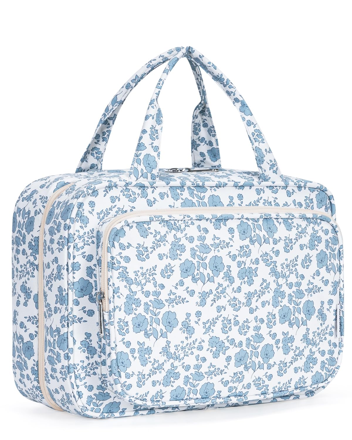 Narwey Travel Toiletry Bag Large Hanging Organizer – Little Blue Flower