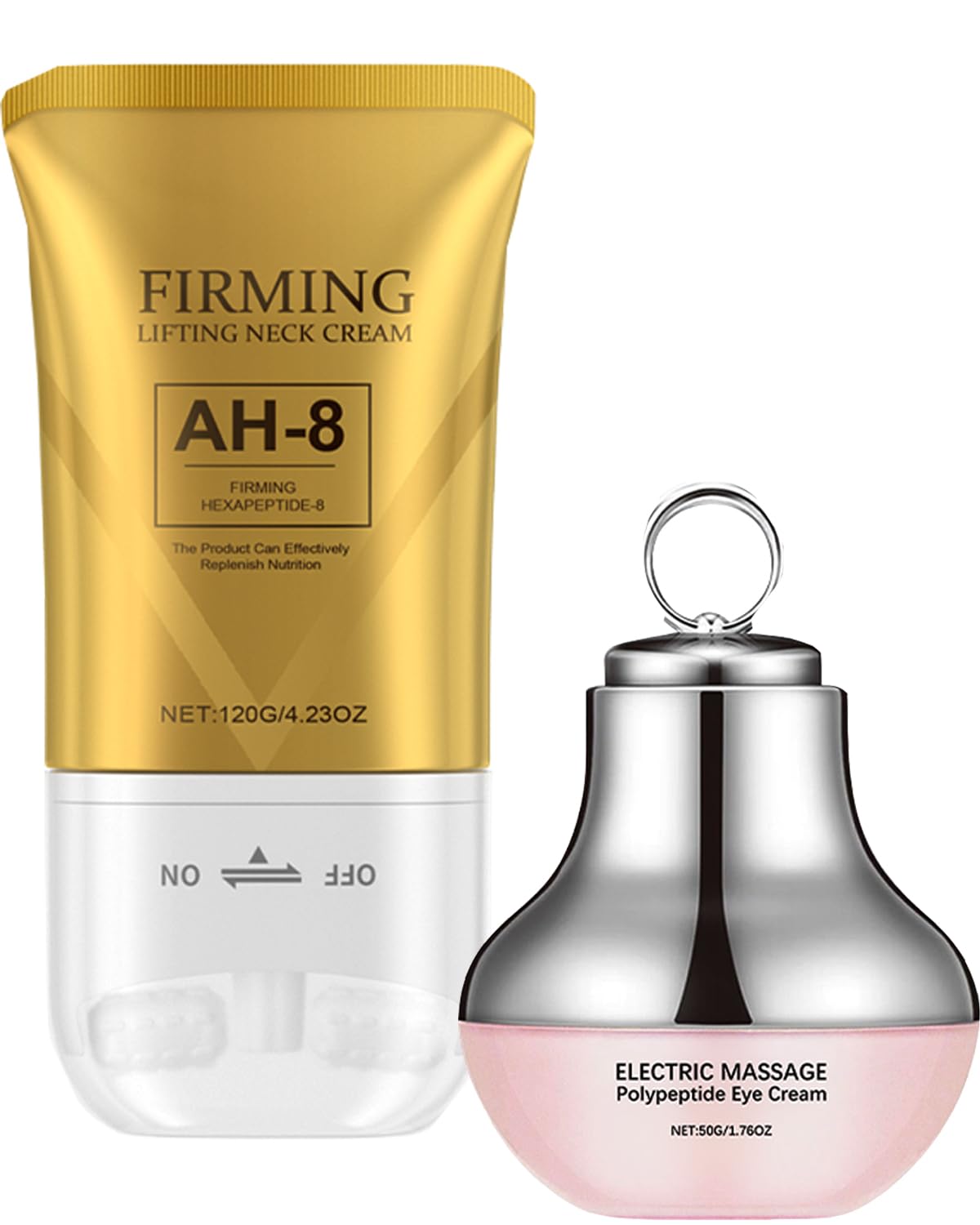 Nascence AH-8 Neck & Eye Cream Set – Electric Massage, Red Light Therapy & Deep Moisturizer