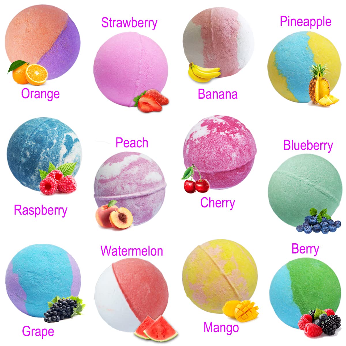 NASKY 3.5 oz XL Kids Bath Bombs with Toys Inside – 12 Count