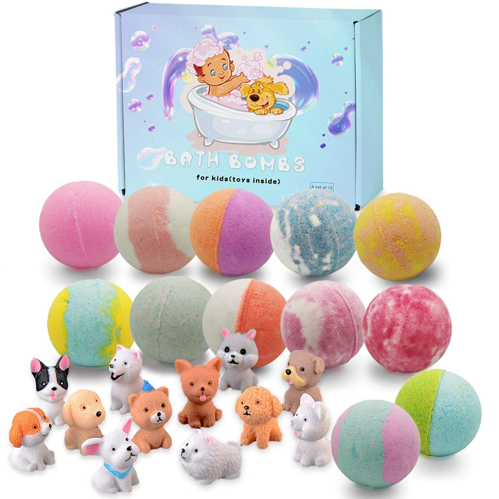 NASKY 3.5 oz XL Kids Bath Bombs with Toys Inside – 12 Count