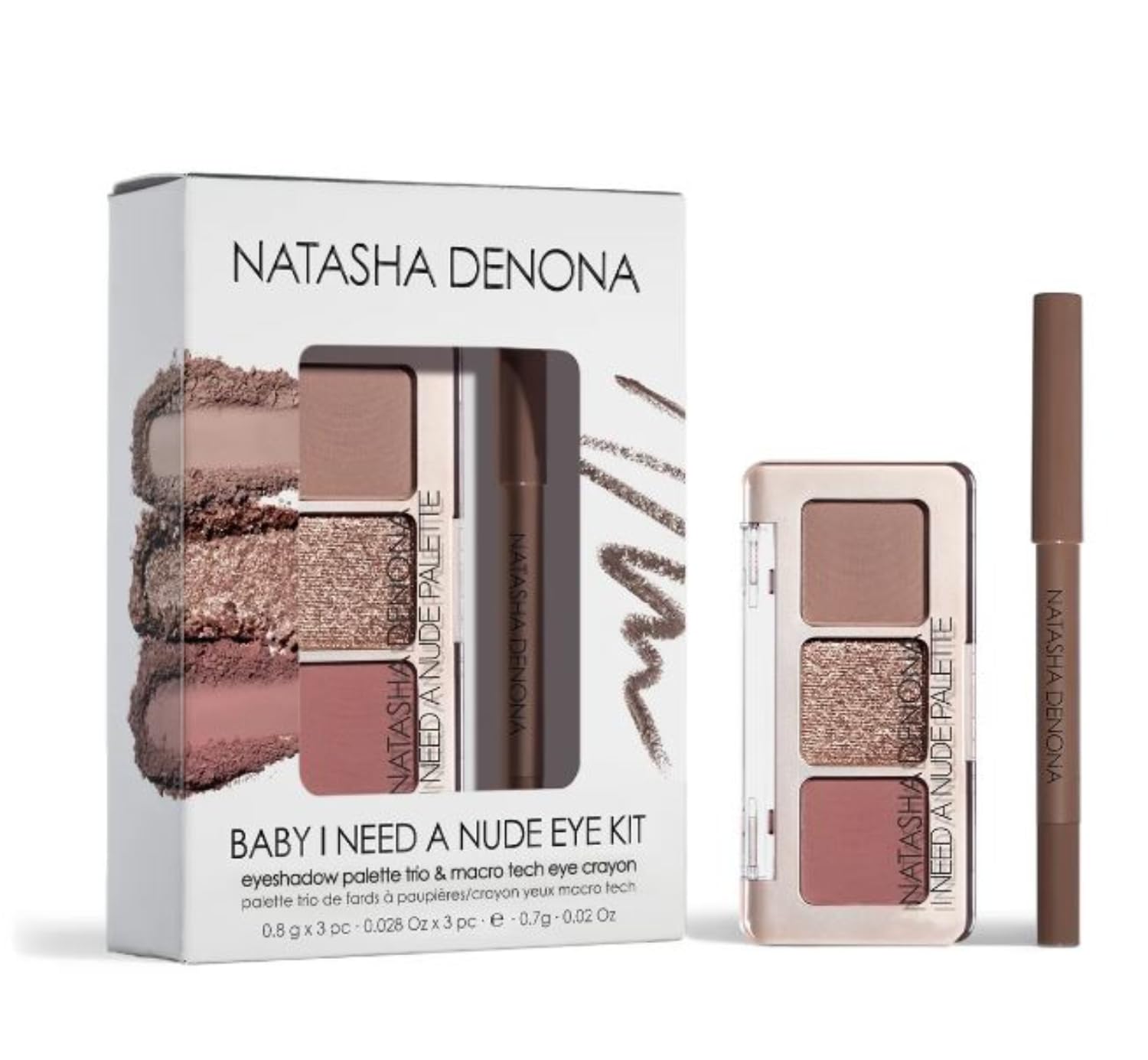 Natasha Denona Special Edition Baby I Need A Nude Kit — Eye Shadow Trio + Mini Macro Tech Eye Crayon