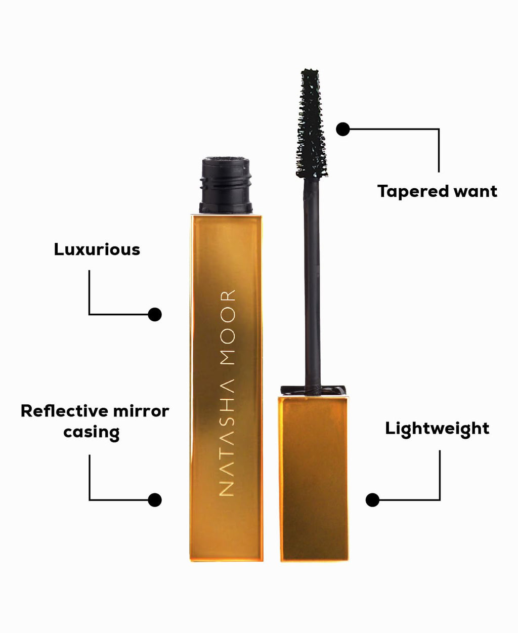 NATASHA MOOR Moor Power Mascara – Luxurious Volumizing, Lengthening & Waterproof Formula