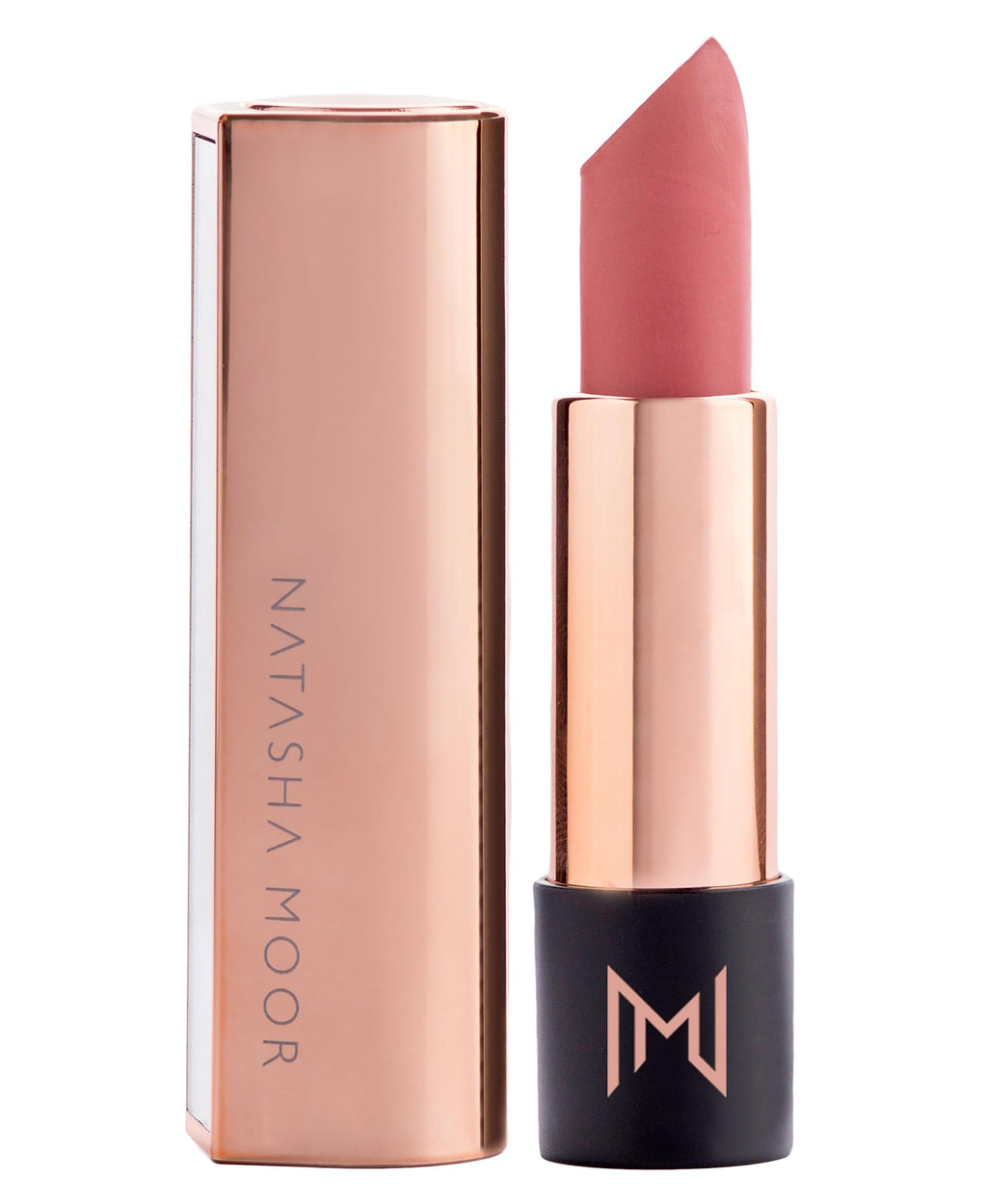 NATASHA MOOR Silk Suede Lipstick – Long-Lasting Hydrating Semi-Matte, Cruelty-Free, Built-In Mirror
