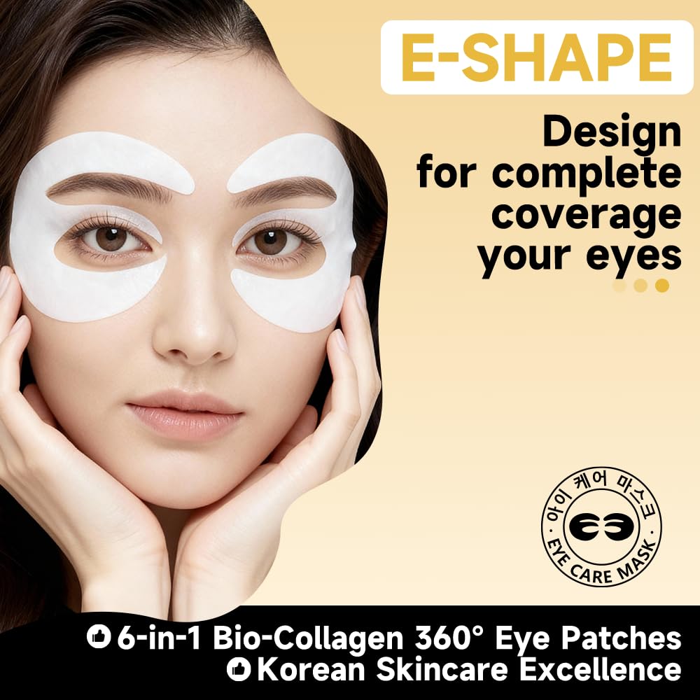 Natener 8 Pairs 5% PDRN Under Eye Patches – 6-in-1 Bio-Collagen 360° Korean Eye Care