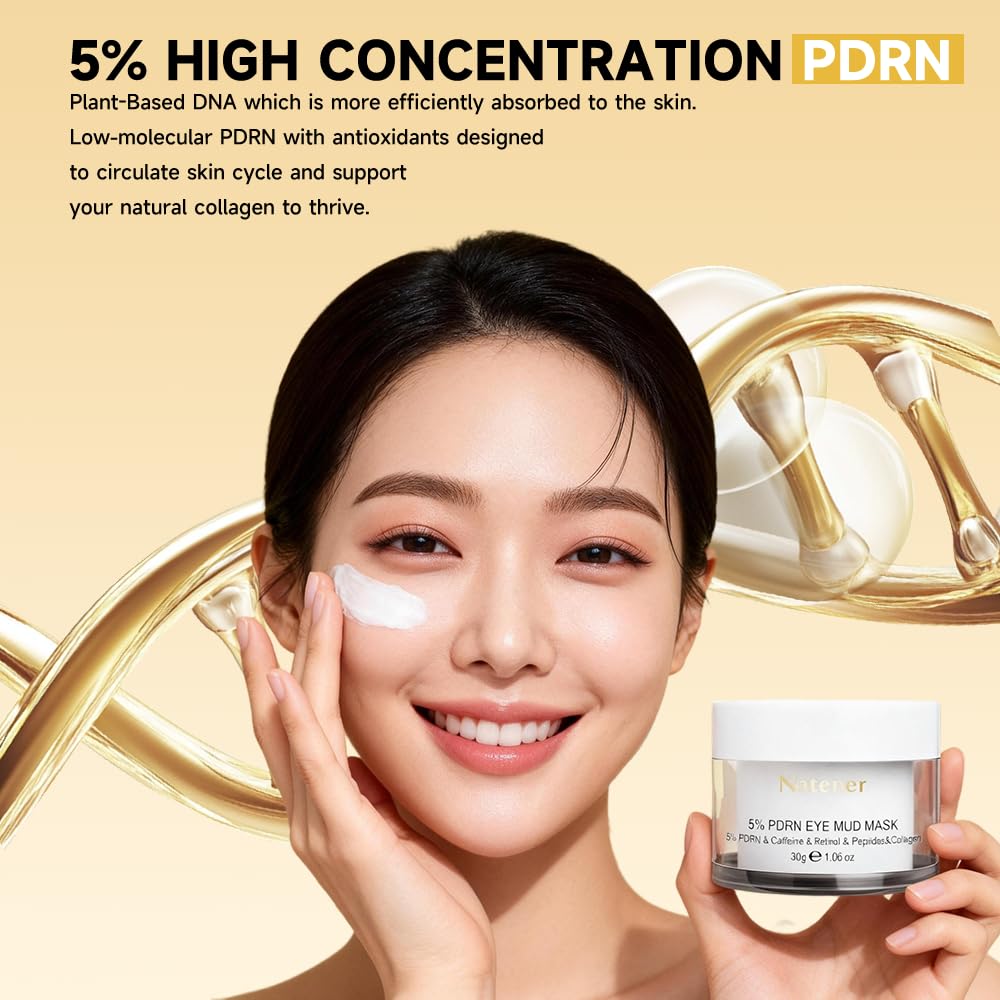 Natener 5% PDRN Eye Cream Patch – DIY Under Eye Patches for Puffy Eyes, Dark Circles & Wrinkles