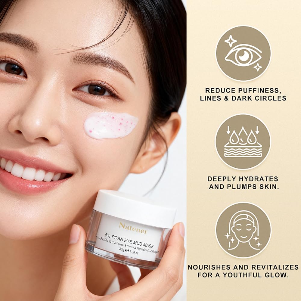 Natener 5% PDRN Eye Cream Patch – DIY Under Eye Patches for Puffy Eyes, Dark Circles & Wrinkles