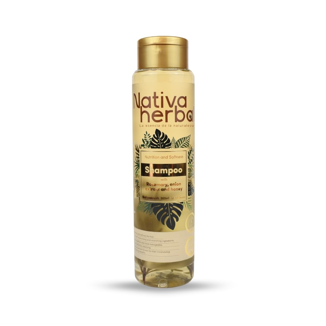 Nativa Herbal Rosemary & Onion Shampoo — Hair Growth & Anti-Hair Loss Set, 18.5 fl oz Each, Paraben Free