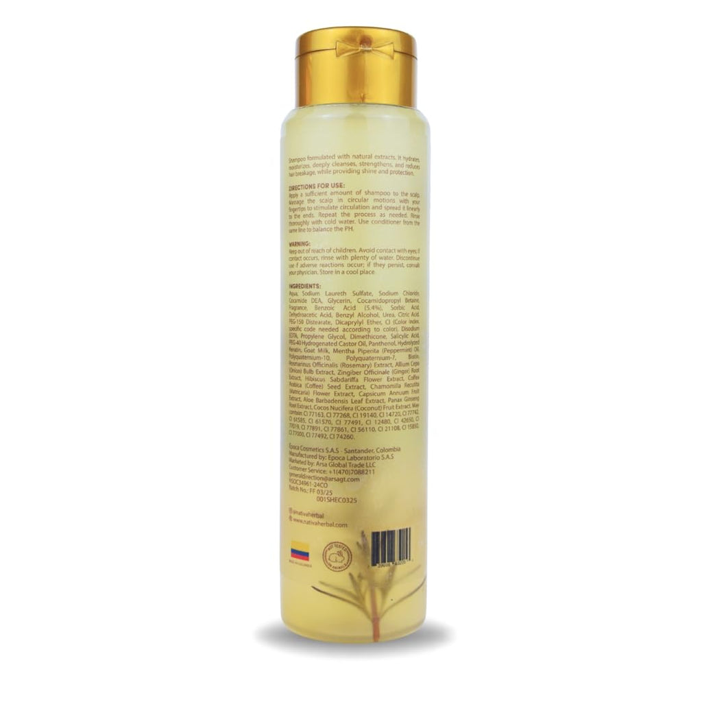 Nativa Herbal Rosemary & Onion Shampoo — Hair Growth & Anti-Hair Loss Set, 18.5 fl oz Each, Paraben Free