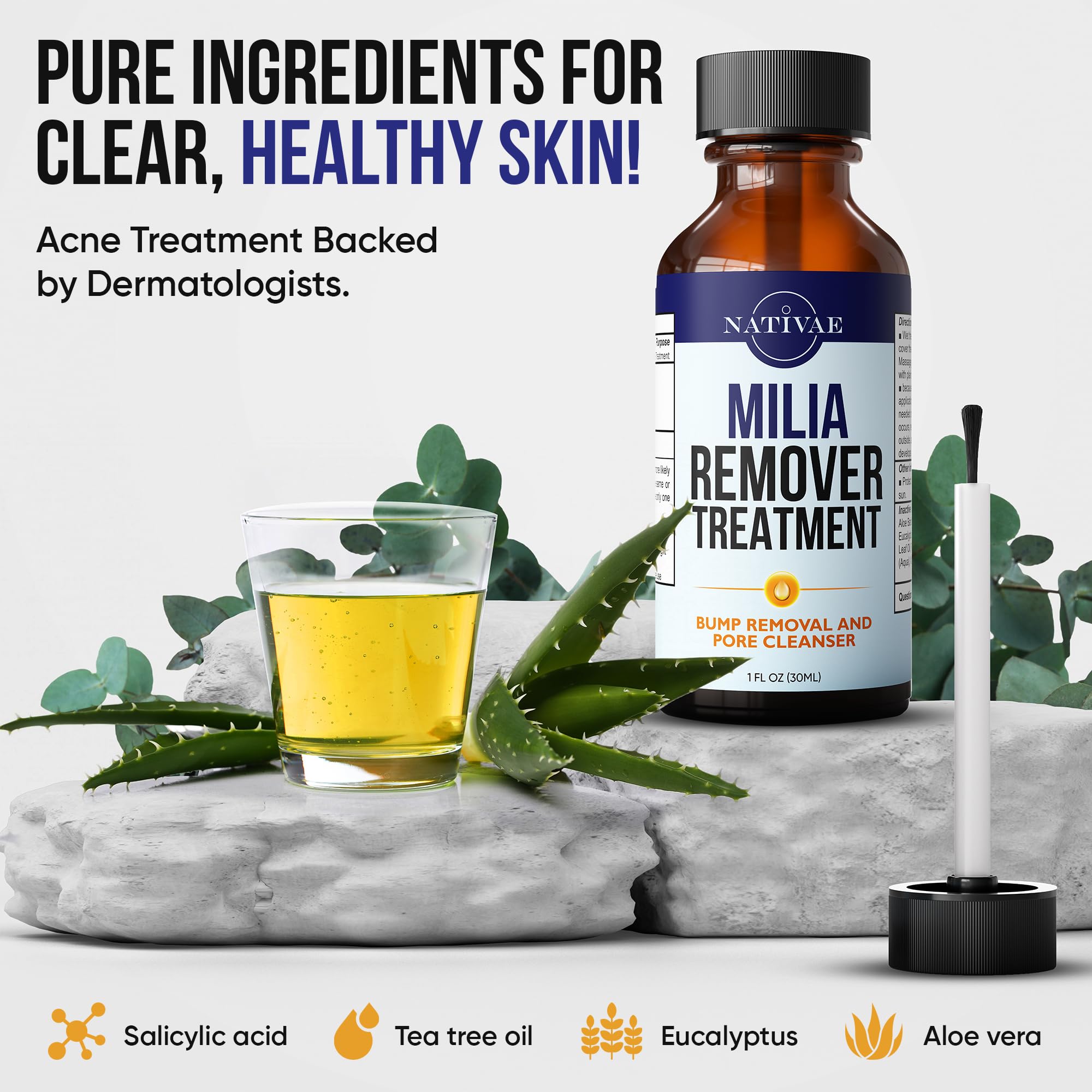 Nativae Milia Remover — Eye & Face Milia Spot Treatment with Salicylic Acid & Tea Tree