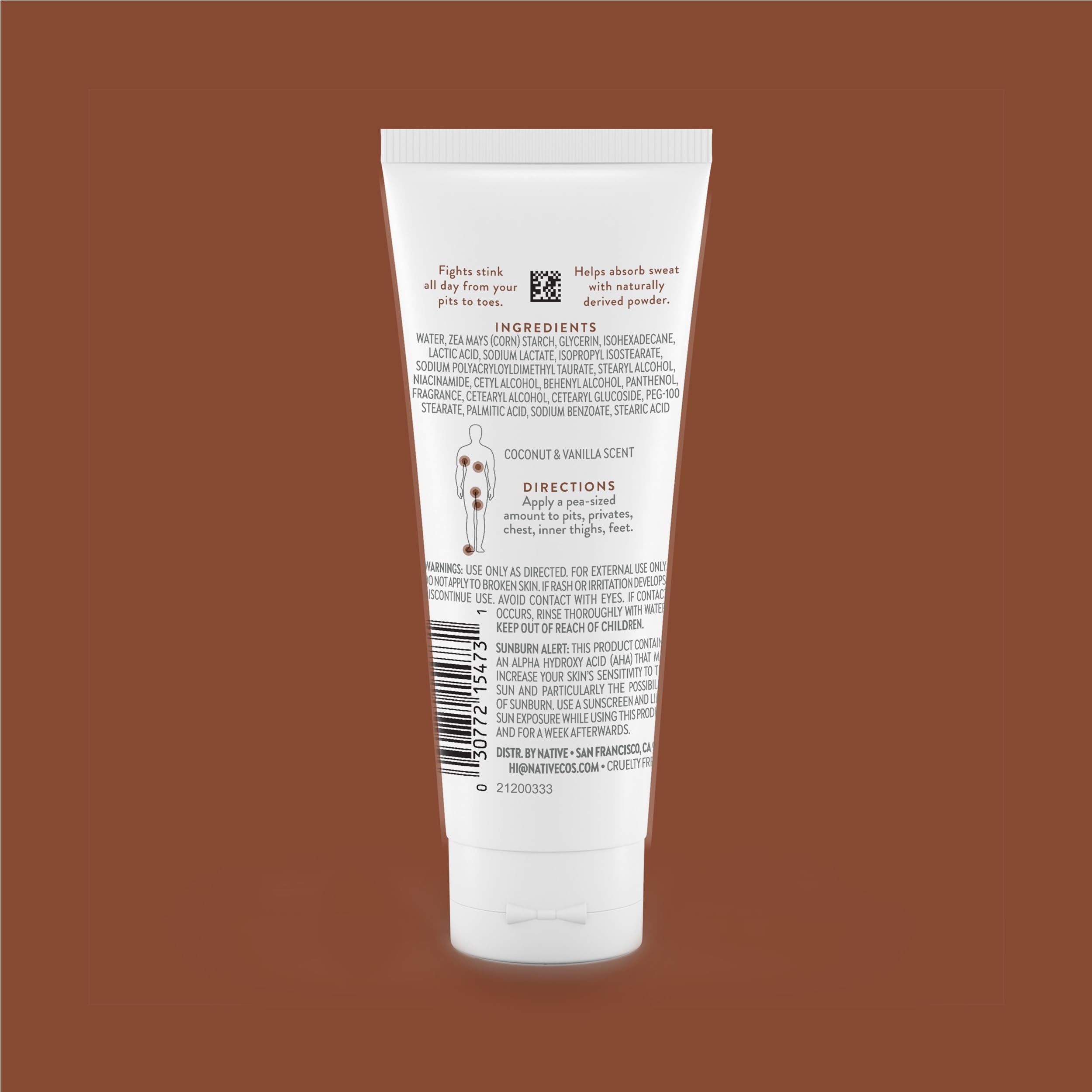 Native Whole Body Deodorant Cream – Aluminum-Free, 72-Hour Odor Protection | Coconut & Vanilla
