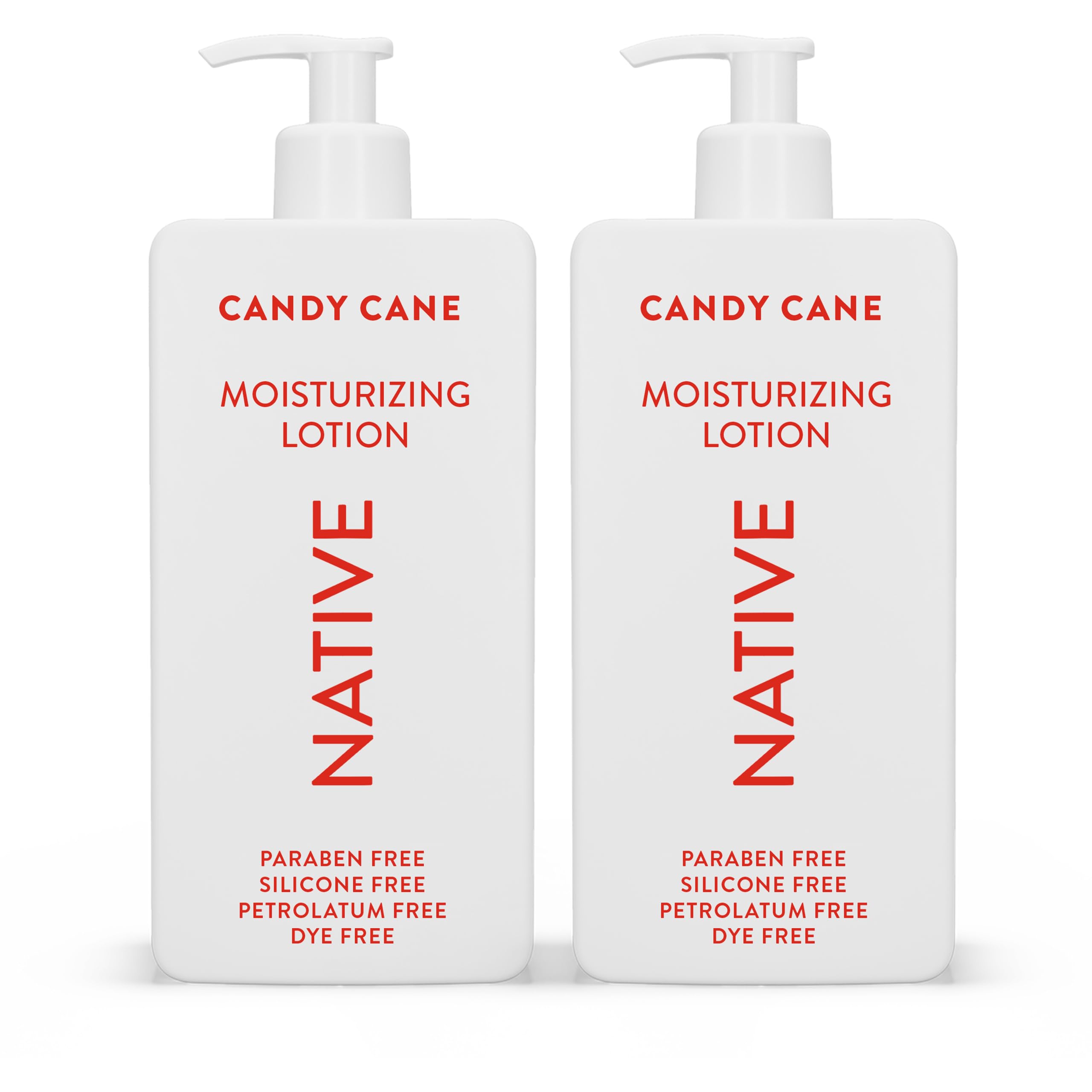 Native Candy Cane Body Lotion – 2-Pack, 16.5 oz | Silicone, Dye & Paraben Free