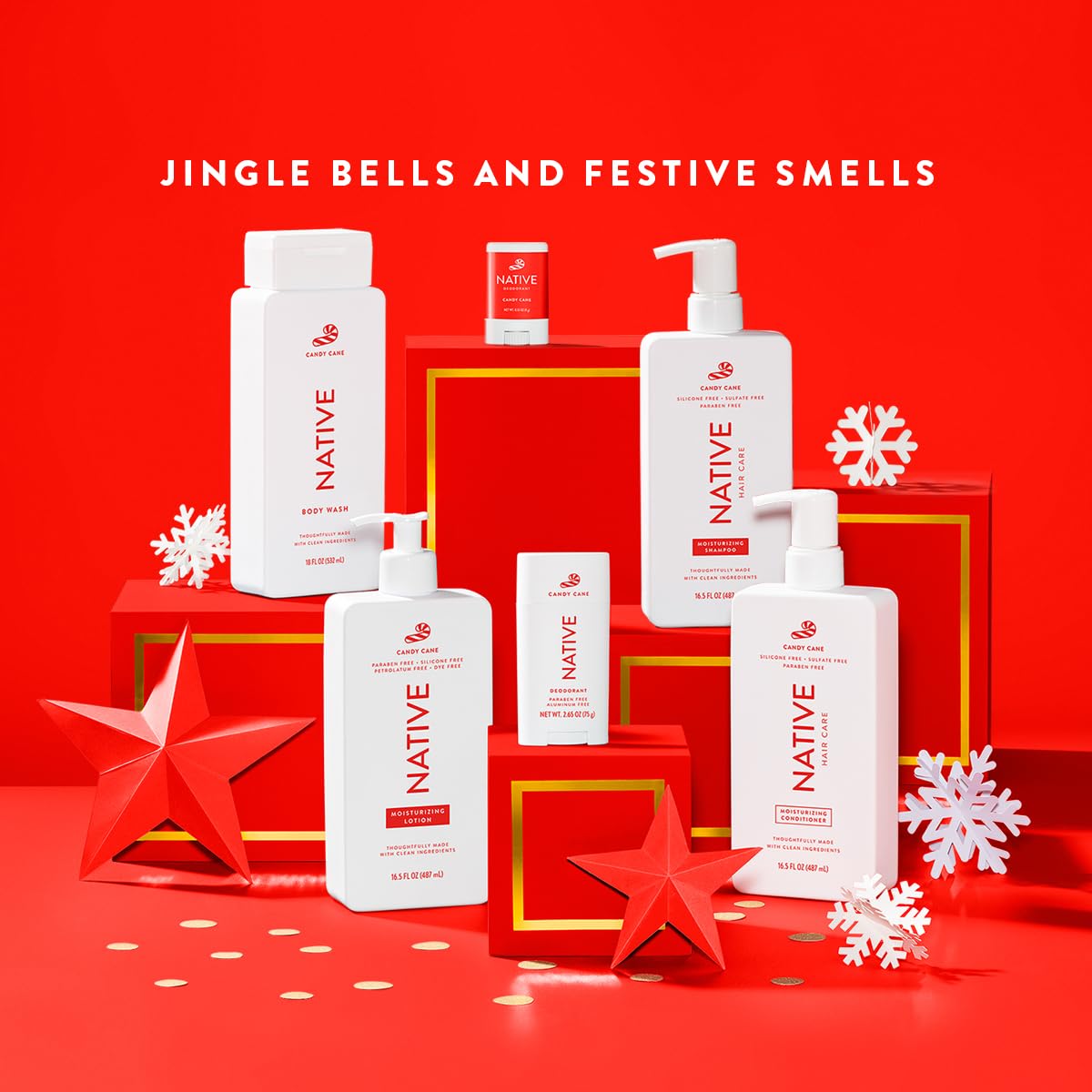 Native Candy Cane Body Lotion – 2-Pack, 16.5 oz | Silicone, Dye & Paraben Free