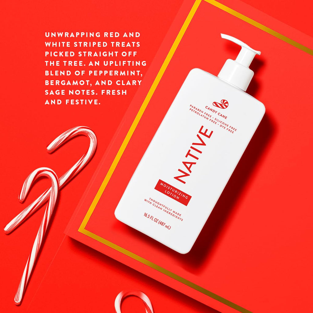 Native Candy Cane Body Lotion – 2-Pack, 16.5 oz | Silicone, Dye & Paraben Free