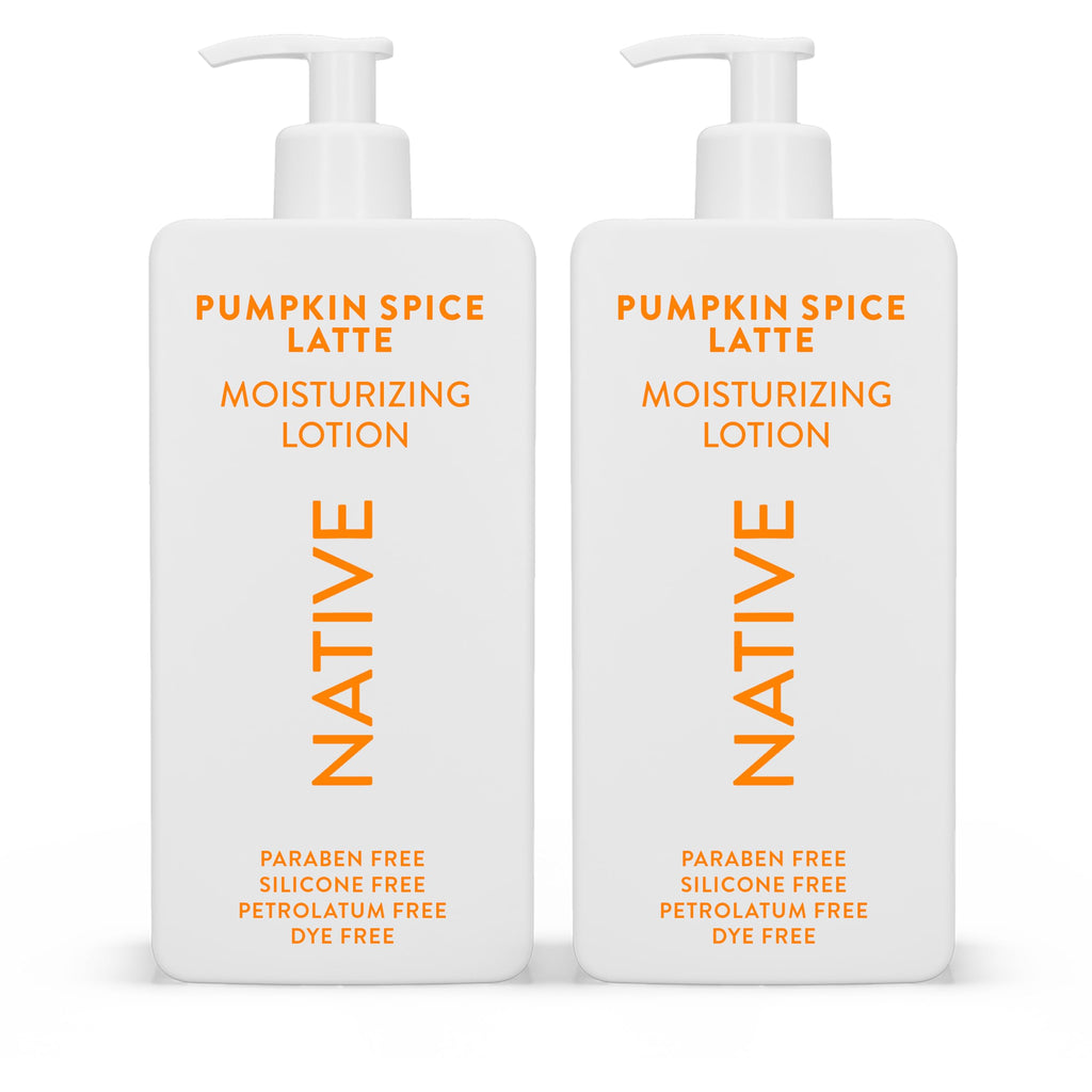 Native Pumpkin Spice Latte Body Lotion – 16.5 oz, 2-Pack | Silicone, Paraben & Dye Free Hydration