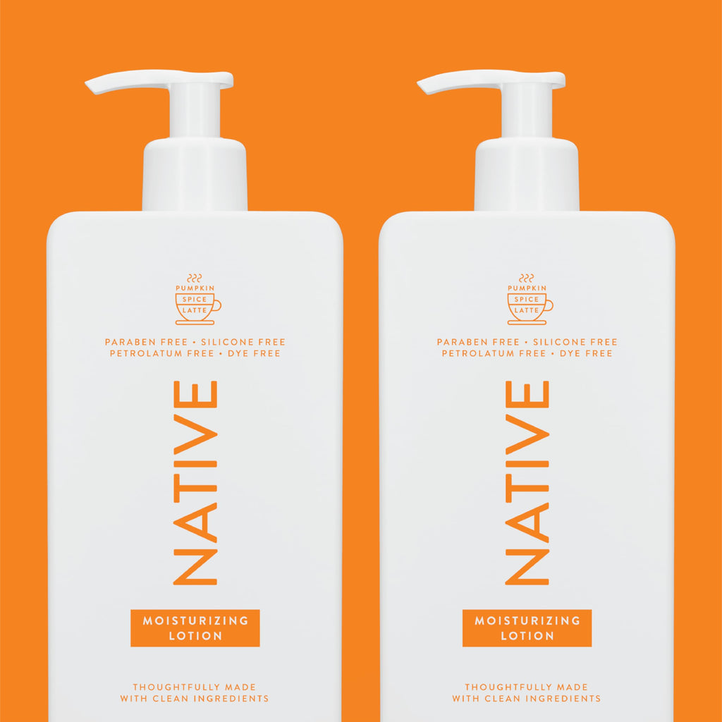 Native Pumpkin Spice Latte Body Lotion – 16.5 oz, 2-Pack | Silicone, Paraben & Dye Free Hydration