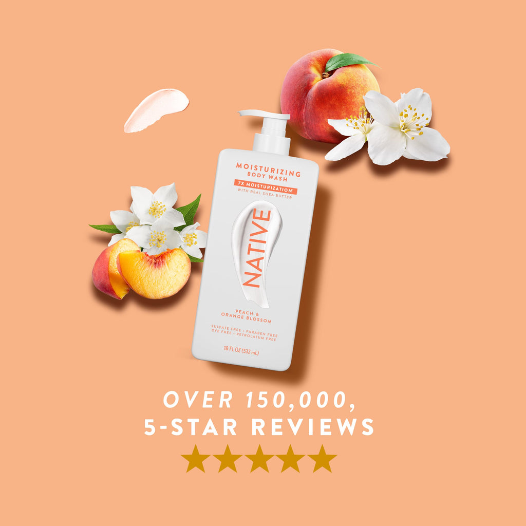 Native Moisturizing Body Wash with Peach & Orange Blossom — 18 oz | Sulfate, Dye & Paraben Free