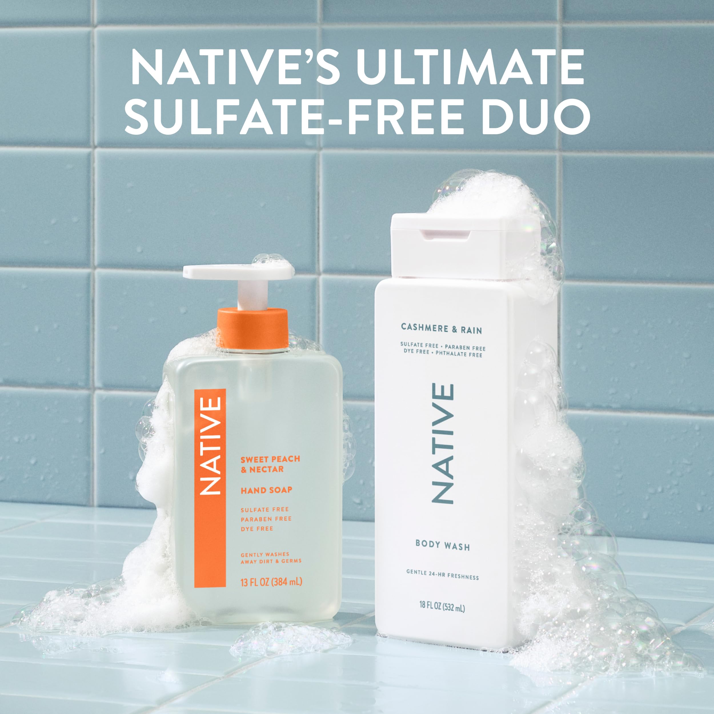 Native Body Wash Cashmere & Rain – Naturally Derived, Sulfate & Dye Free | 18 oz