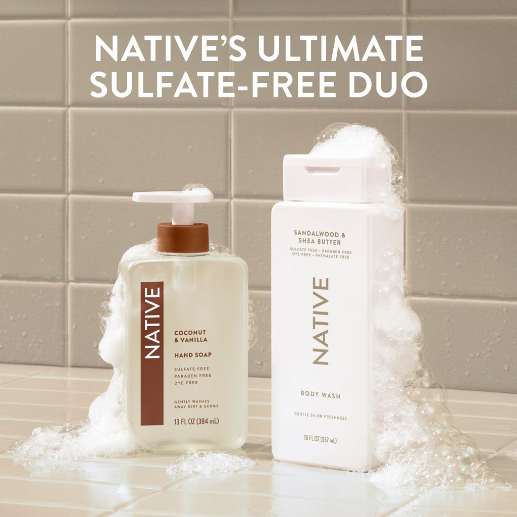 Native Body Wash – Sulfate-Free, Paraben-Free, Dye-Free | Sandalwood & Shea Butter 18 oz
