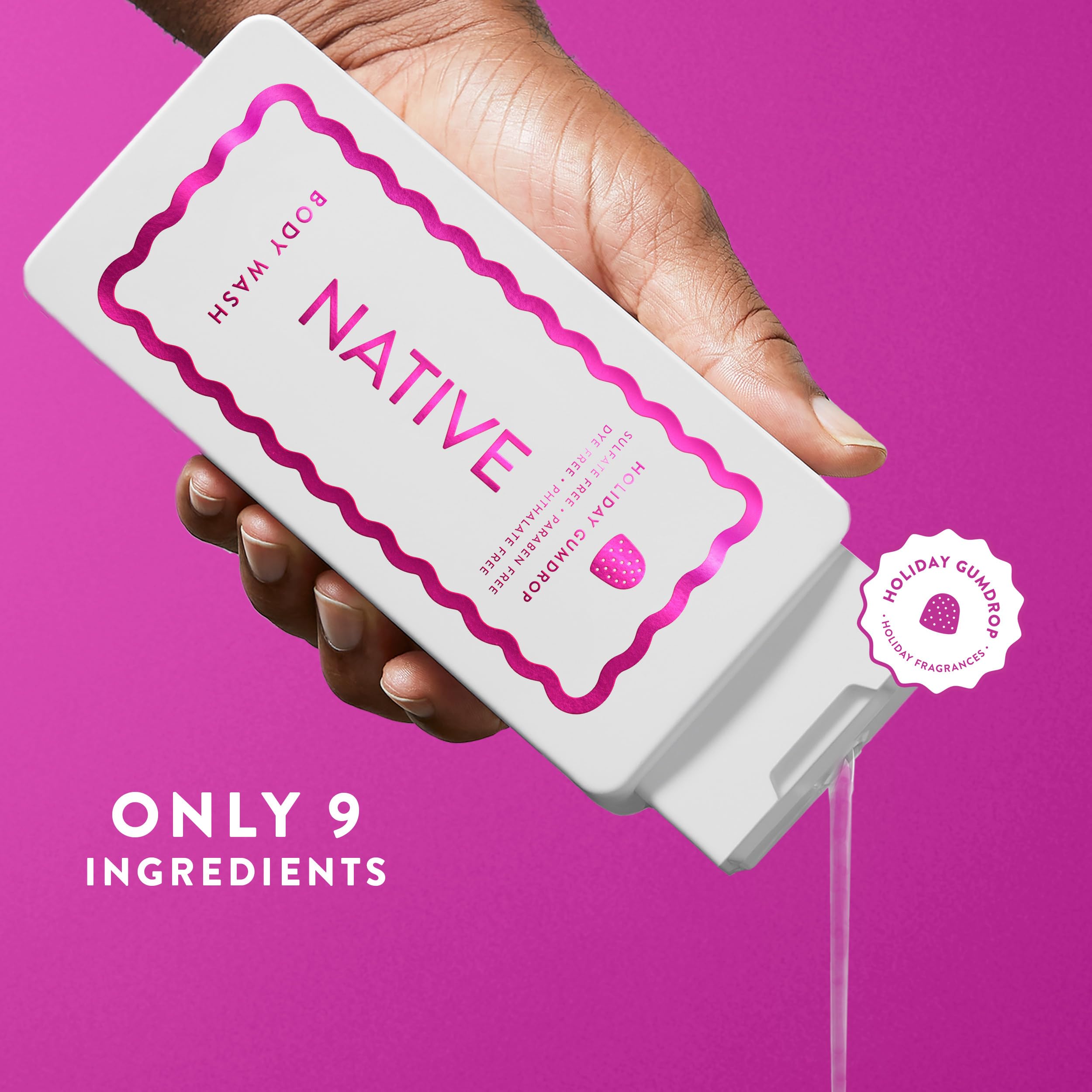 Native Body Wash Holiday Edition – Gumdrop Scent | 18 oz | Paraben, Sulfate & Dye Free